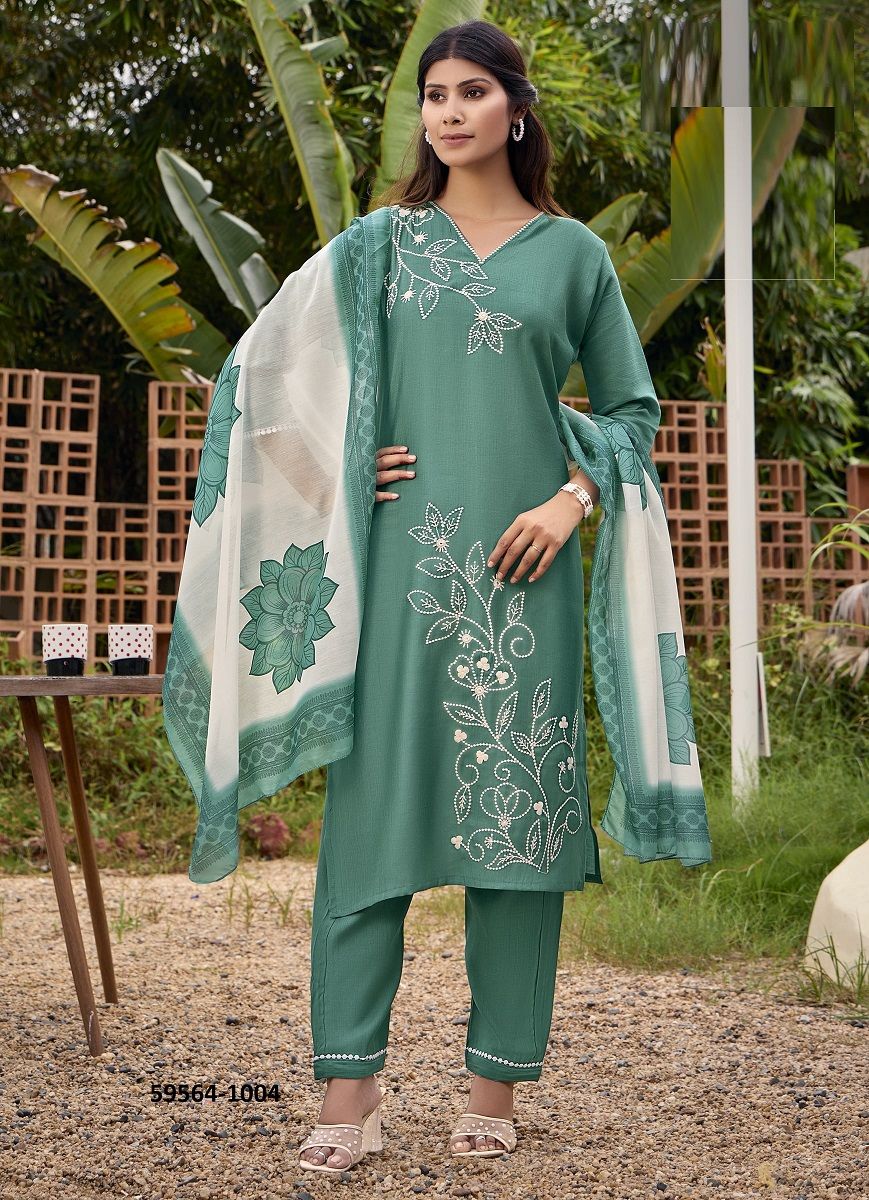 NOOR - Catalog # 59564 (Set of 6 Readymade Salwar Suits) by Brand OSSM