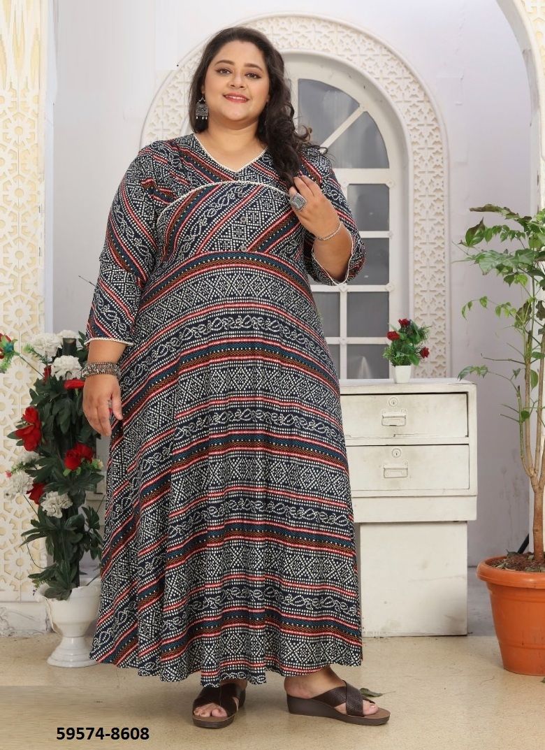 BIG SIZE 2 - Catalog # 59574 (Set of 4 Readymade Women's Kurtis / Tops) by Brand AABHARAN BIG SIZE 2 - Catalog # 59574 (Set of 4 Readymade Women's Kurtis / Tops) by Brand AABHARAN
