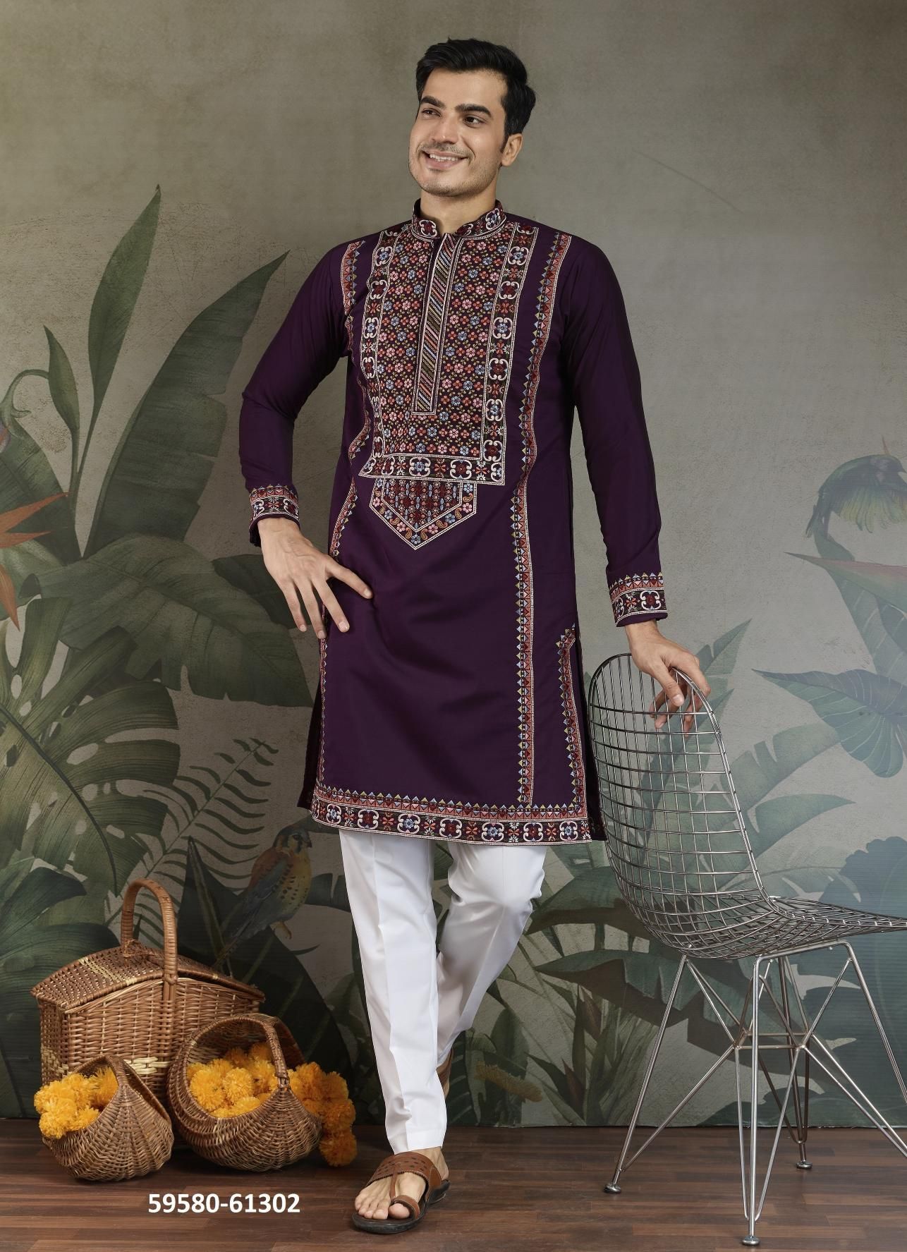 THE FUSION FITS 1 - Catalog # 59580 (Set of 5 Men's Ethnic Wear) by Brand AABHARAN