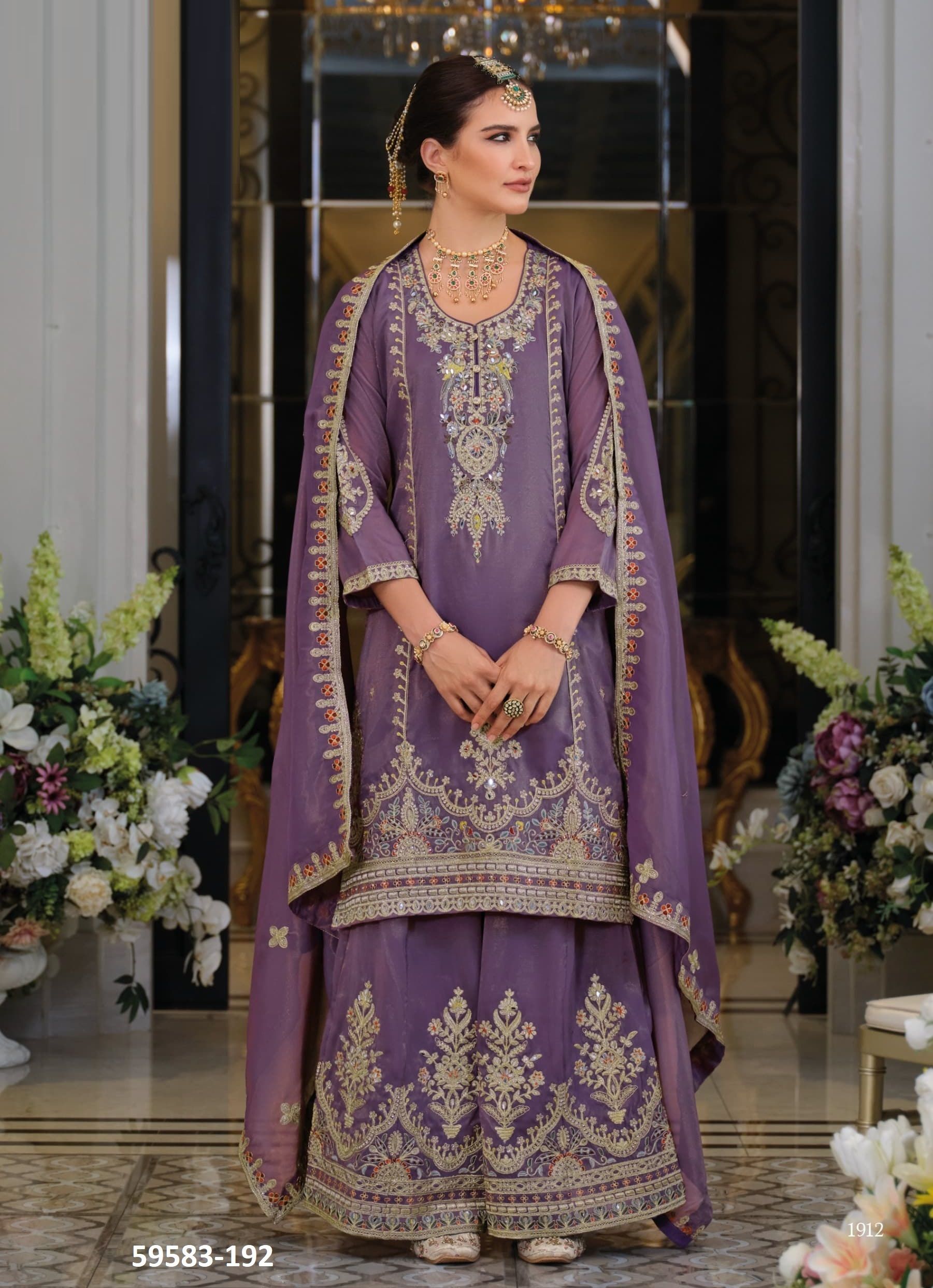 PARADISE - Catalog # 59583 (Set of 3 Readymade Salwar Suits) by Brand EBA LIFESTYLE