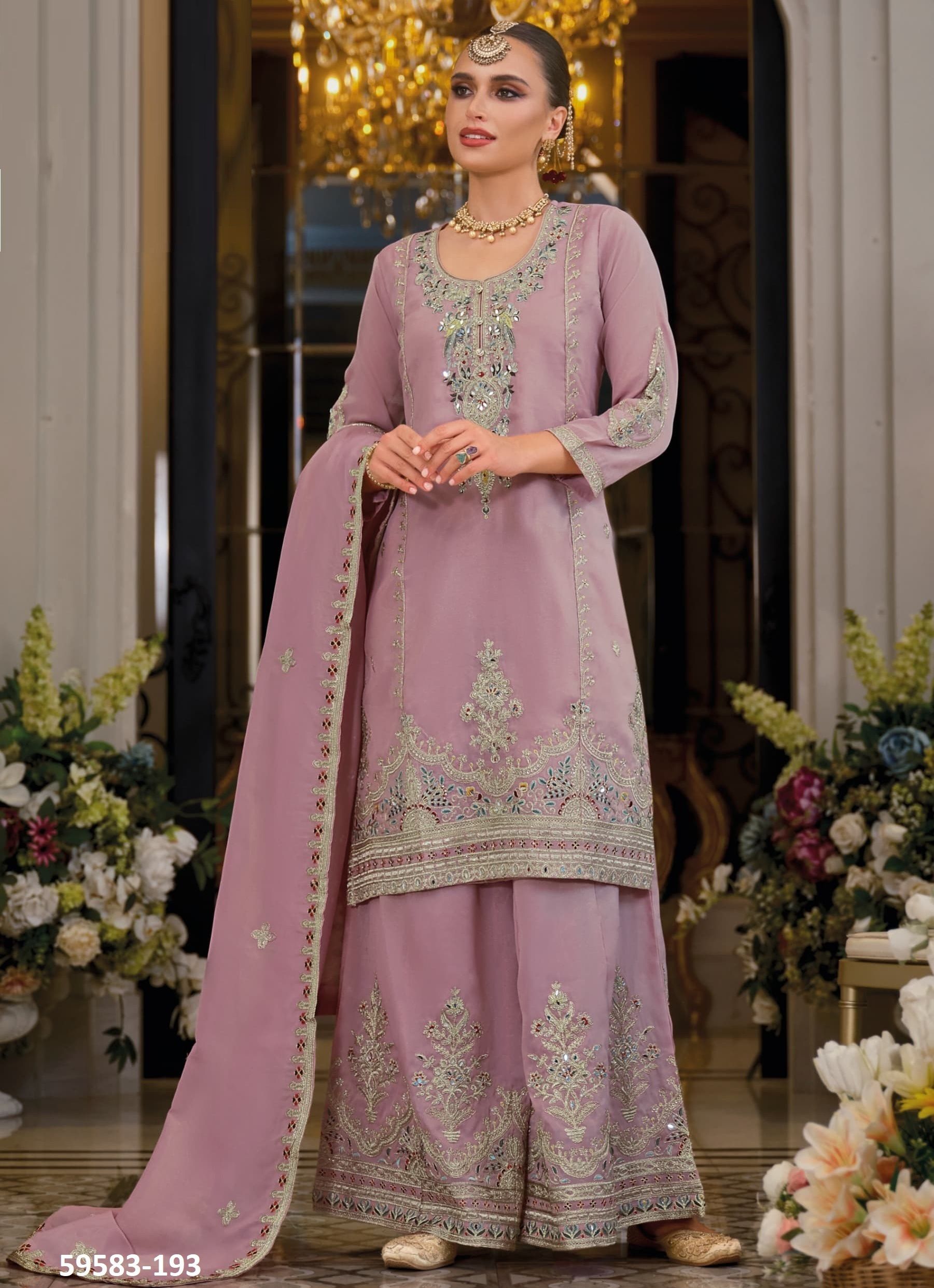 PARADISE - Catalog # 59583 (Set of 3 Readymade Salwar Suits) by Brand EBA LIFESTYLE