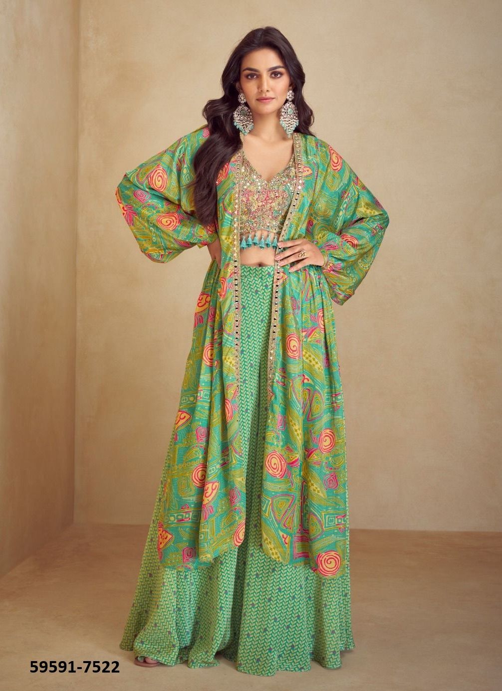KEIRA - Catalog # 59591 (Set of 4 Indo-Western Outfits) by Brand GULKAYRA DESIGNER