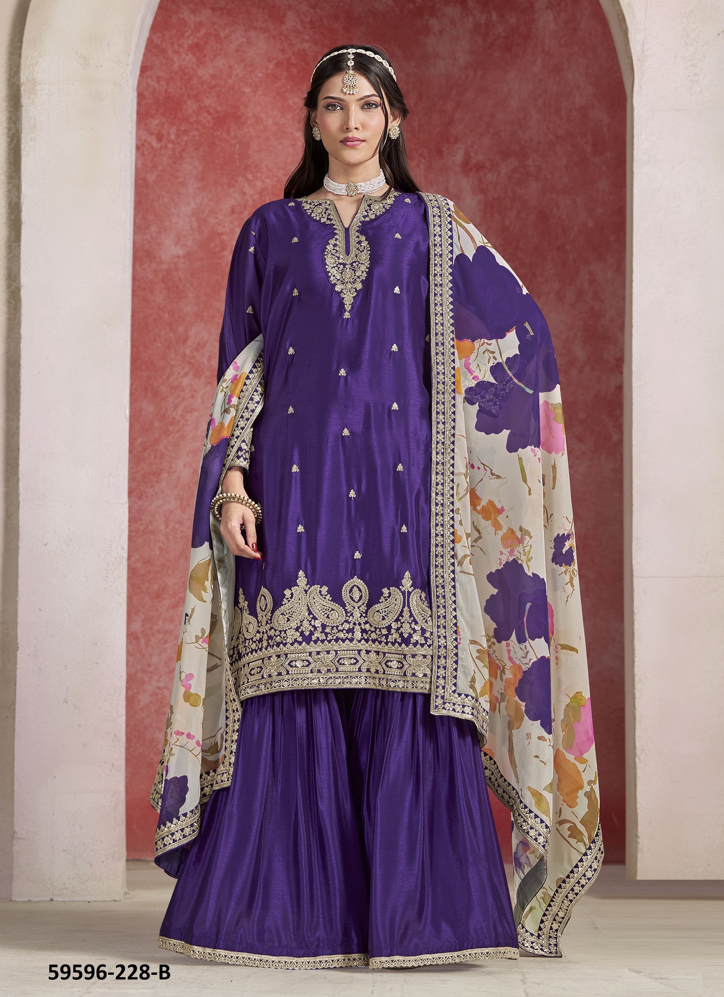 AANAYA 228 - Catalog # 59596 (Set of 4 Readymade Salwar Suits) by Brand DESI MUSE AANAYA 228 - Catalog # 59596 (Set of 4 Readymade Salwar Suits) by Brand DESI MUSE