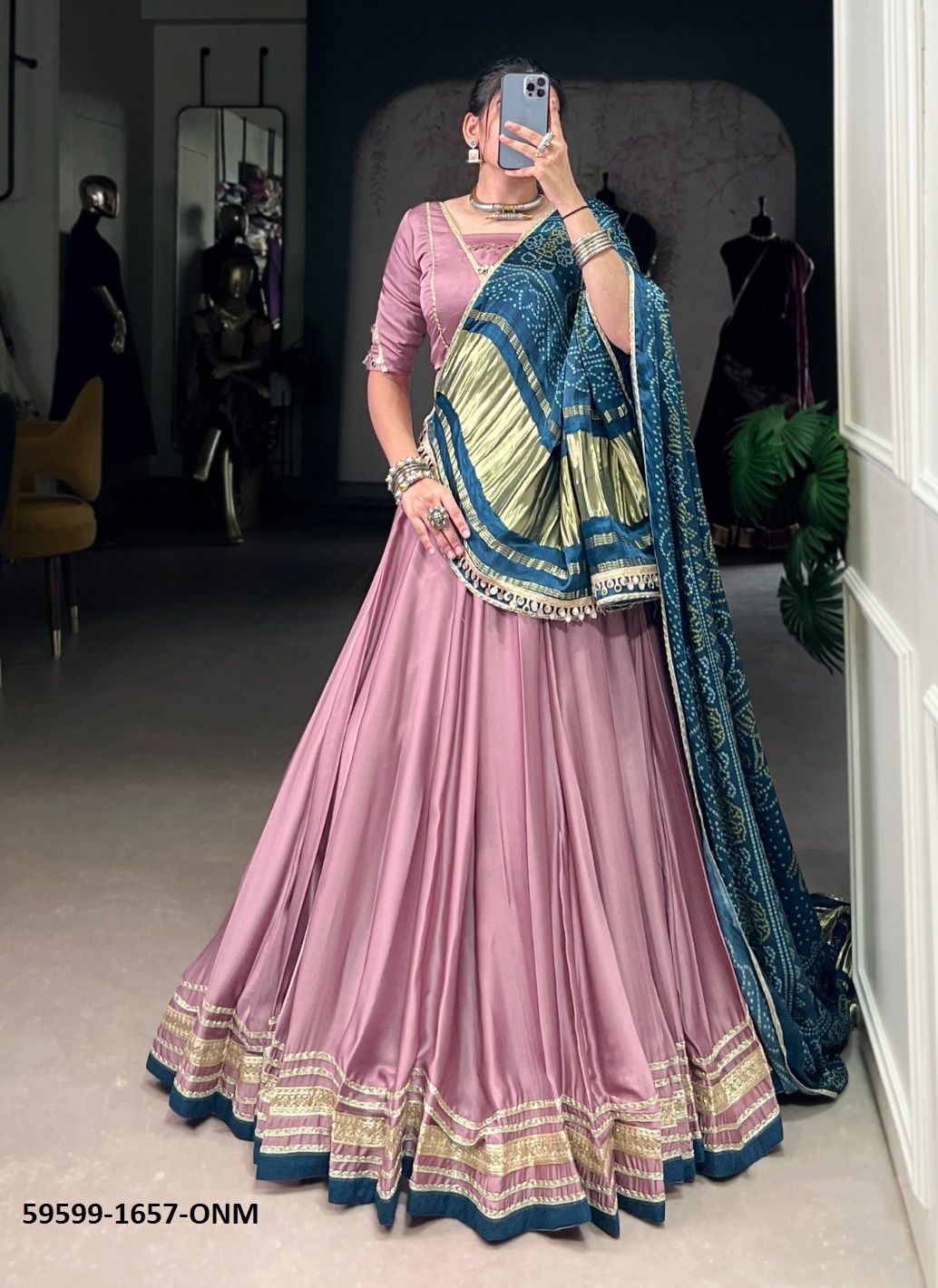 SERIES 1657 - Catalog # 59599 (Set of 4 Readymade Lehengas) by Brand MEHERIYA