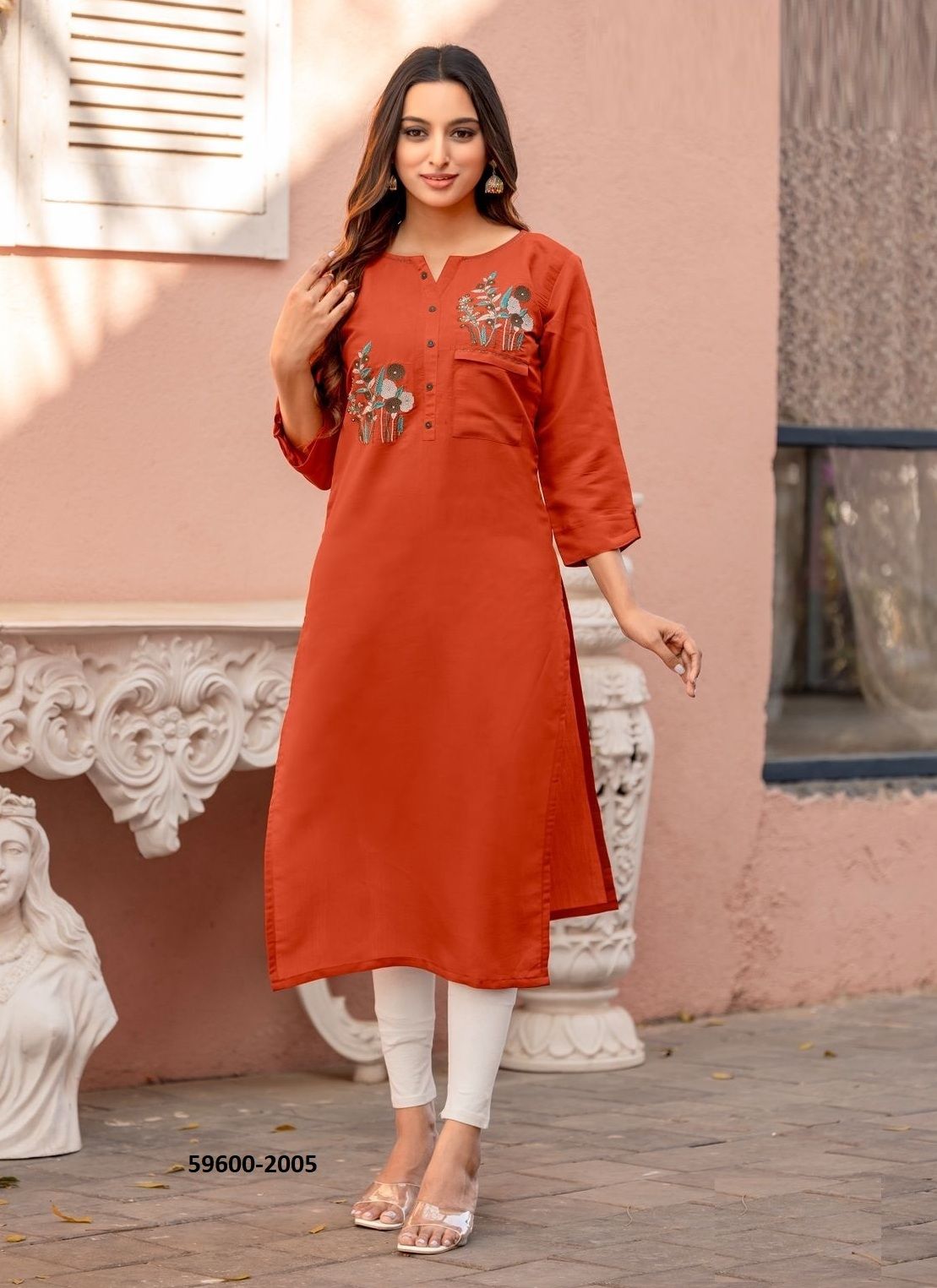SUMMER - Catalog # 59600 (Set of 6 Readymade Women's Kurtis / Tops) by Brand KADLEE FASHION