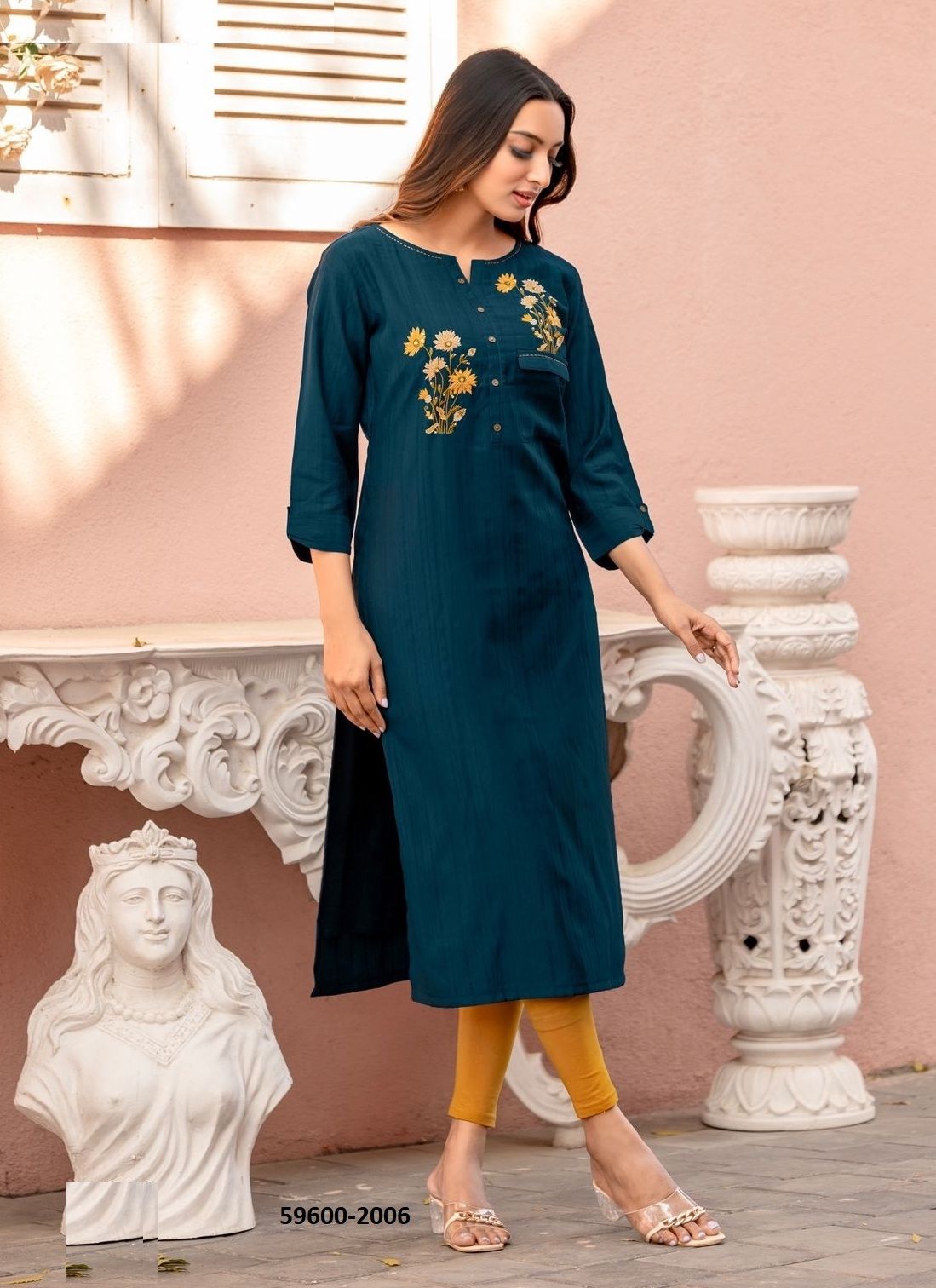 SUMMER - Catalog # 59600 (Set of 6 Readymade Women's Kurtis / Tops) by Brand KADLEE FASHION