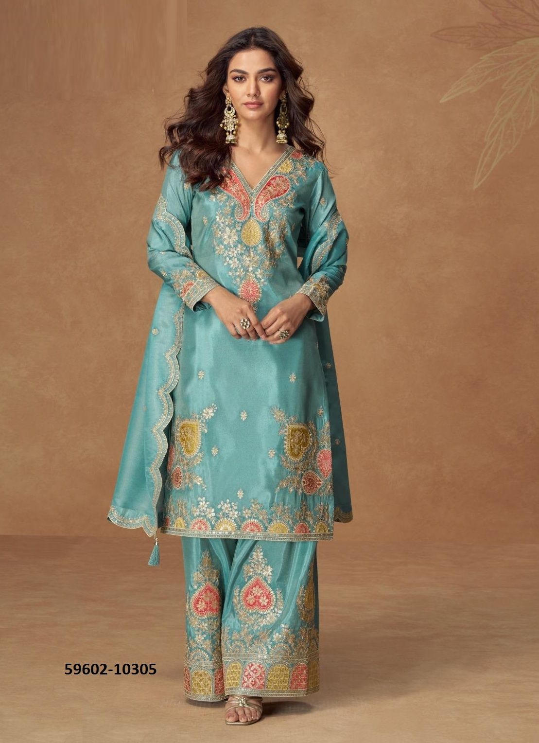 KASHVI - Catalog # 59602 (Set of 4 Readymade Salwar Suits) by Brand AASHIRWAD