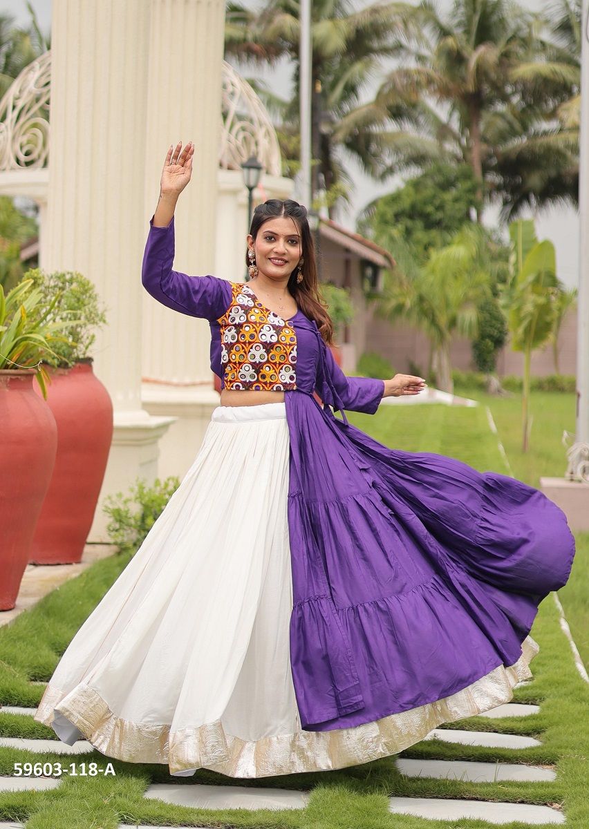 NAVRATRI SERIES 118 - Catalog # 59603 (Set of 2 Readymade Lehengas) by Brand AABHARAN NAVRATRI SERIES 118 - Catalog # 59603 (Set of 2 Readymade Lehengas) by Brand AABHARAN