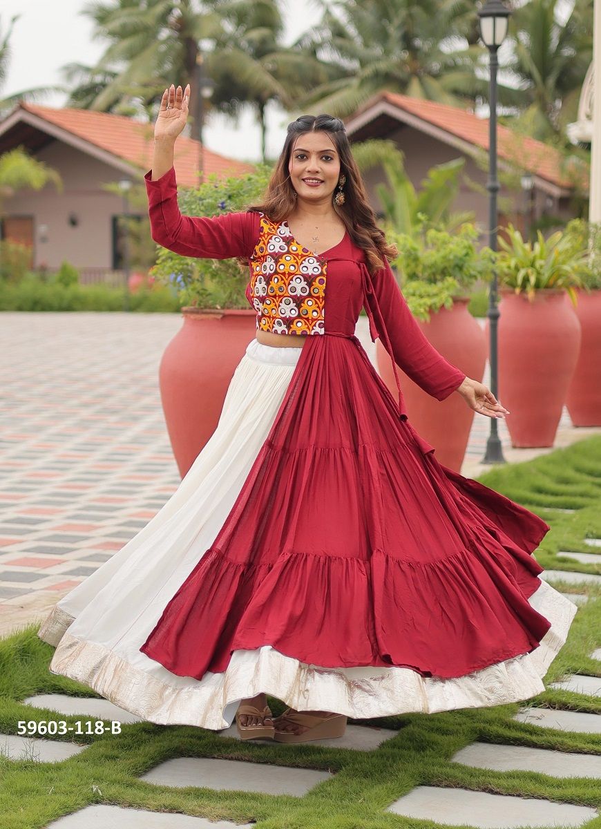 NAVRATRI SERIES 118 - Catalog # 59603 (Set of 2 Readymade Lehengas) by Brand AABHARAN NAVRATRI SERIES 118 - Catalog # 59603 (Set of 2 Readymade Lehengas) by Brand AABHARAN