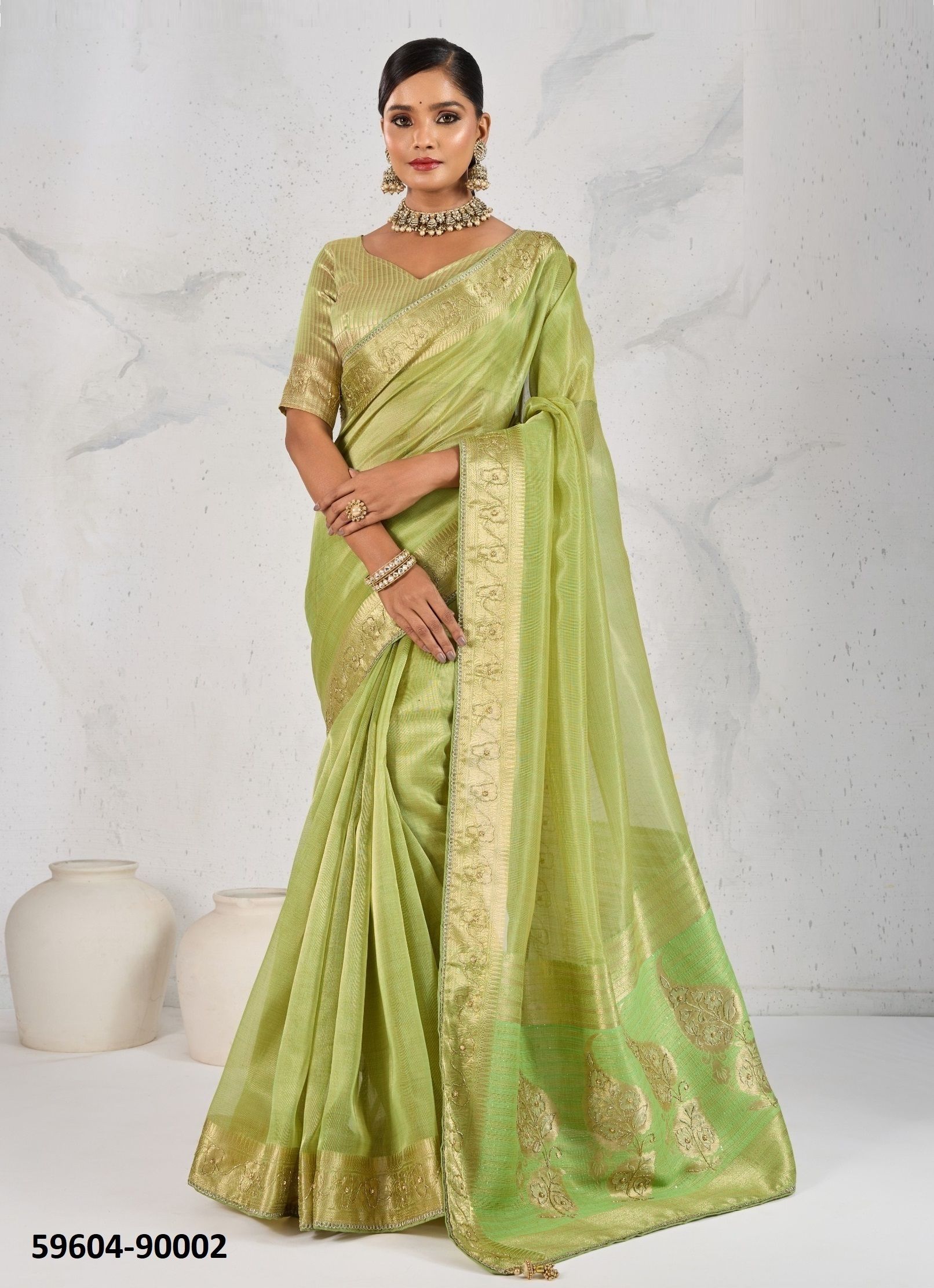 SATTVIKA - Catalog # 59604 (Set of 4 Sarees) by Brand S-ETHNIC LIFESTYLE