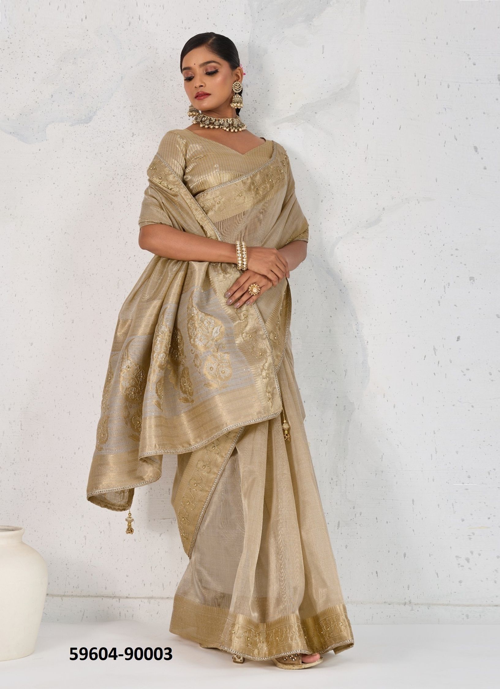 SATTVIKA - Catalog # 59604 (Set of 4 Sarees) by Brand S-ETHNIC LIFESTYLE