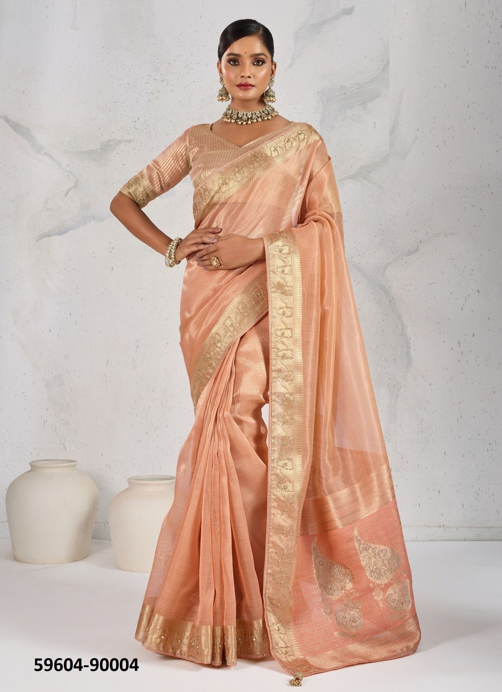 SATTVIKA - Catalog # 59604 (Set of 4 Sarees) by Brand S-ETHNIC LIFESTYLE