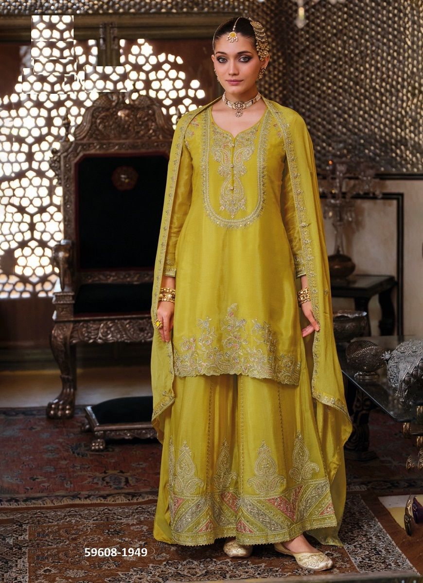 CHALINI - Catalog # 59608 (Set of 3 Readymade Salwar Suits) by Brand EBA LIFESTYLE
