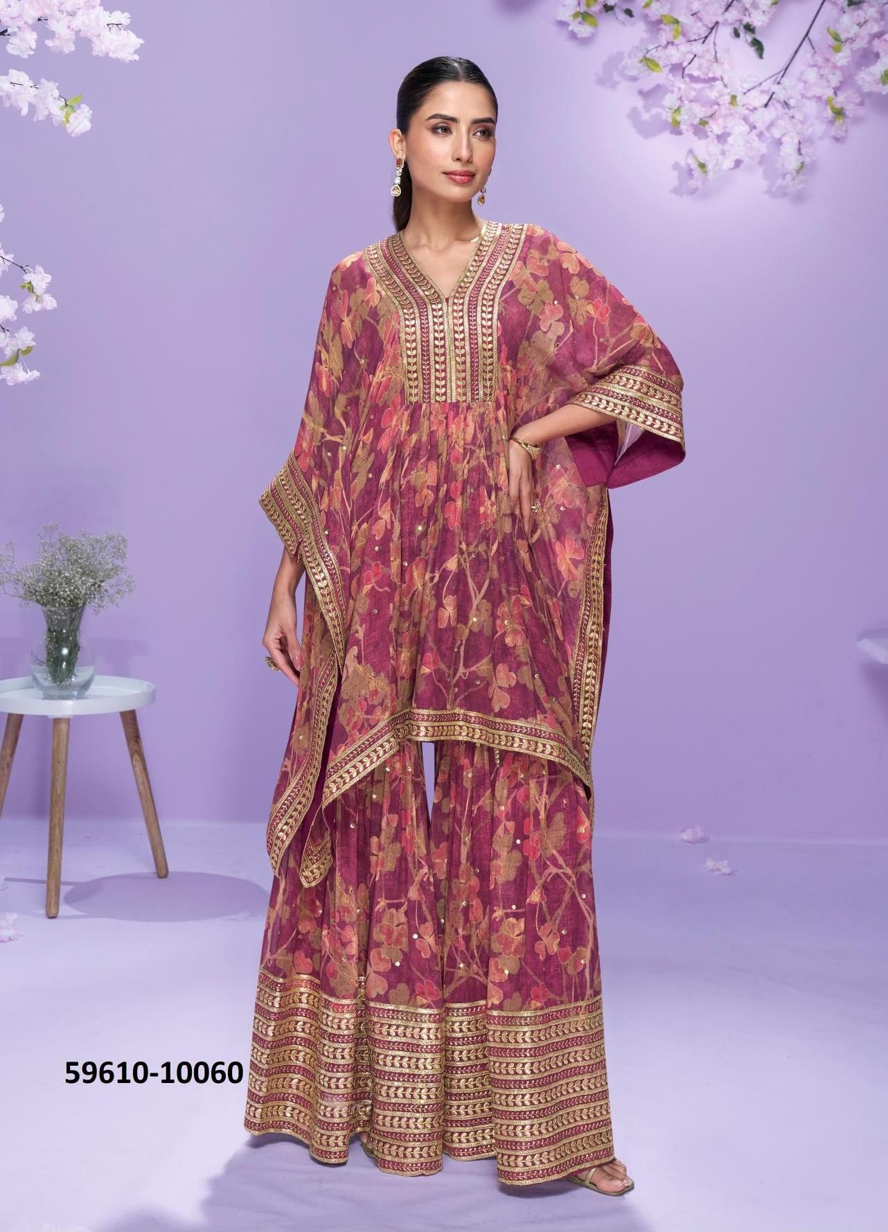 RAAHI - Catalog # 59610 (Set of 3 Tops With Bottoms) by Brand SAYURI DESIGNER