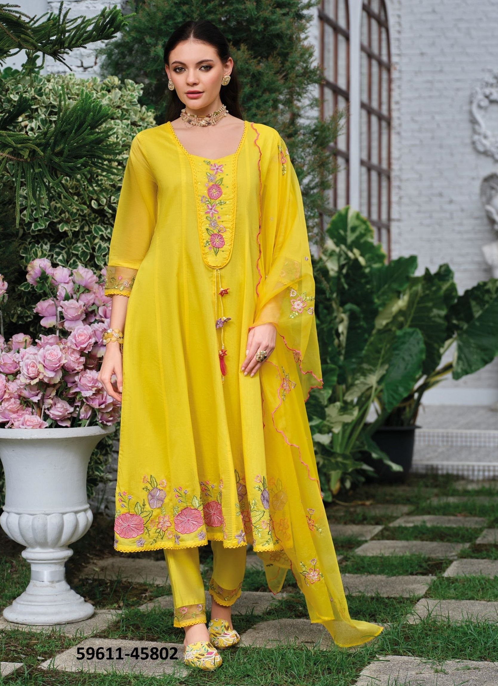 SATRANGI - Catalog # 59611 (Set of 4 Readymade Salwar Suits) by Brand KAILEE FASHIONS