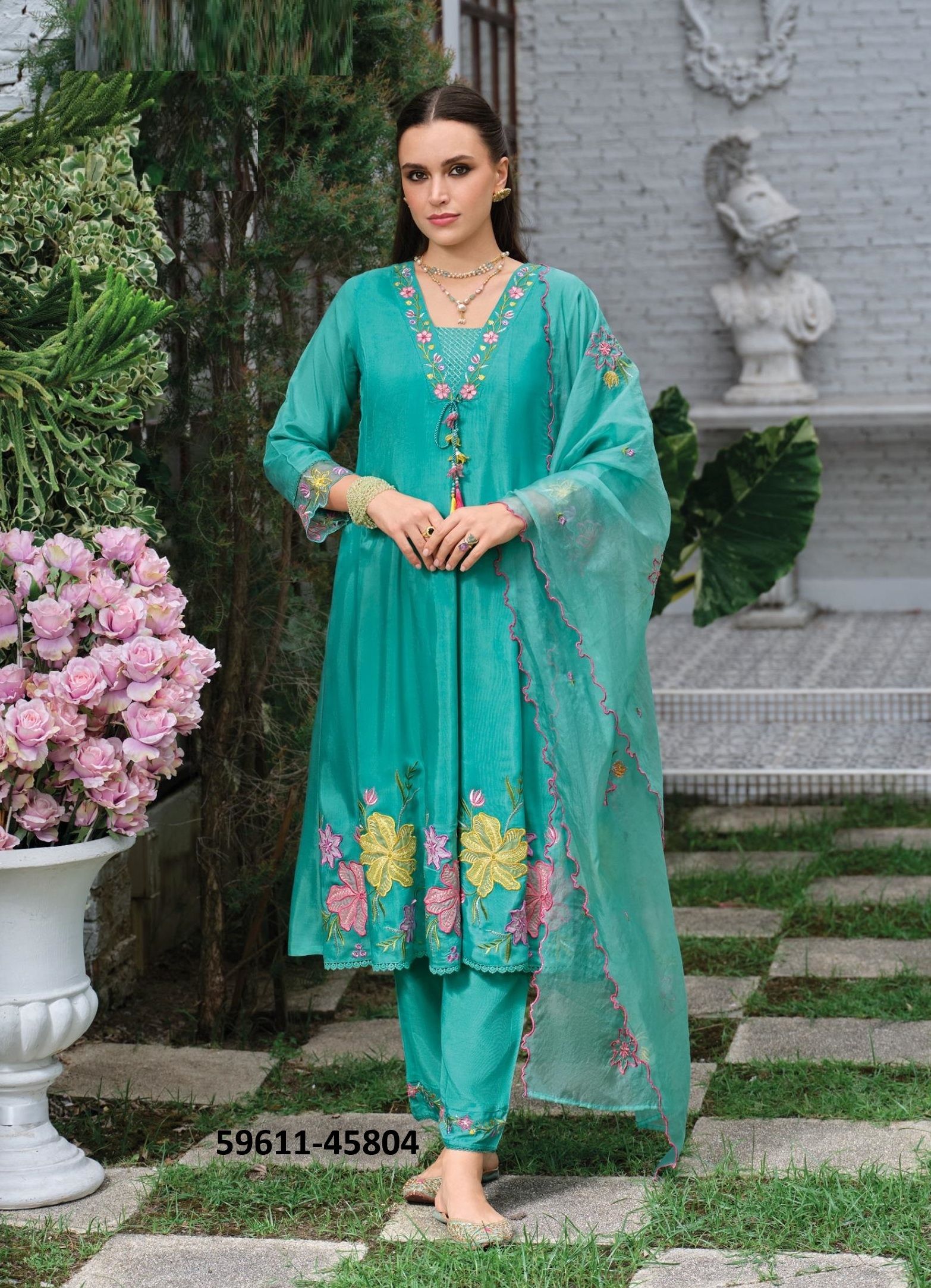 SATRANGI - Catalog # 59611 (Set of 4 Readymade Salwar Suits) by Brand KAILEE FASHIONS