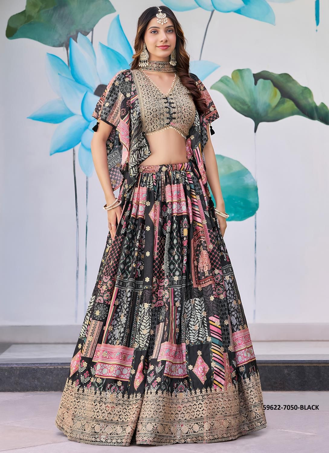 QUEEN - Catalog # 59622 (Set of 8 Semi-Stitched Lehengas) by Brand MEHERIYA QUEEN - Catalog # 59622 (Set of 8 Semi-Stitched Lehengas) by Brand MEHERIYA