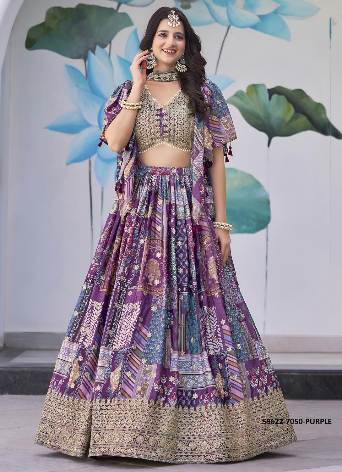QUEEN - Catalog # 59622 (Set of 8 Semi-Stitched Lehengas) by Brand MEHERIYA QUEEN - Catalog # 59622 (Set of 8 Semi-Stitched Lehengas) by Brand MEHERIYA