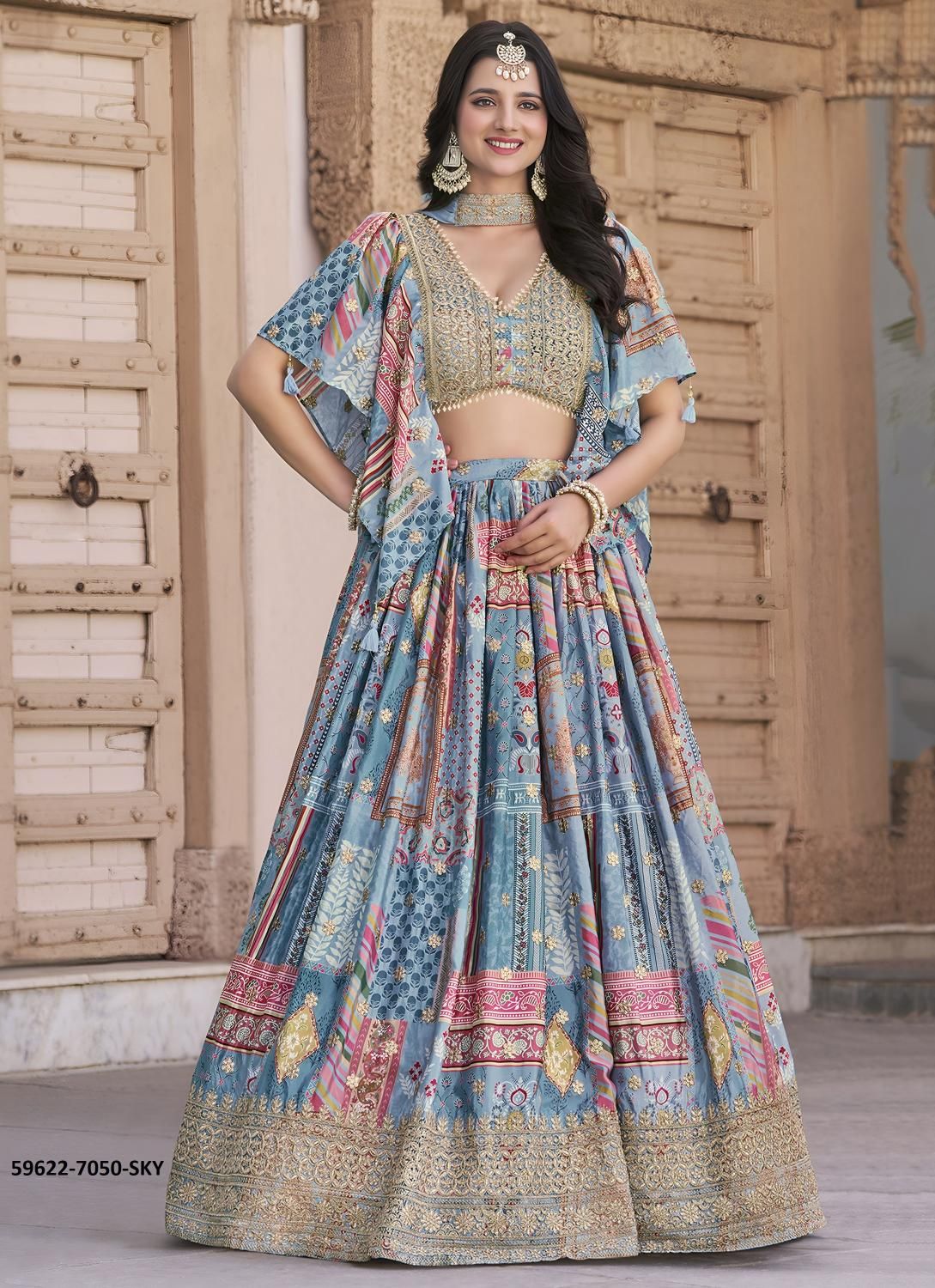 QUEEN - Catalog # 59622 (Set of 8 Semi-Stitched Lehengas) by Brand MEHERIYA QUEEN - Catalog # 59622 (Set of 8 Semi-Stitched Lehengas) by Brand MEHERIYA