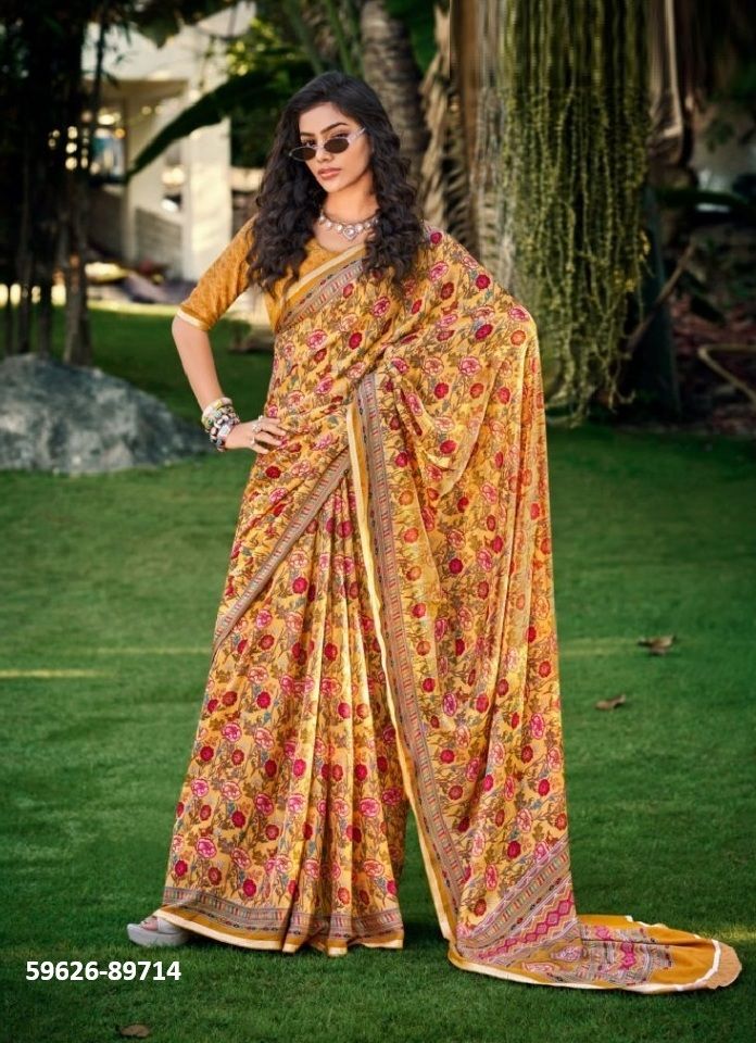 ANTIQUE GOLD 3 - Catalog # 59626 (Set of 12 Sarees) by Brand VIPUL FASHIONS