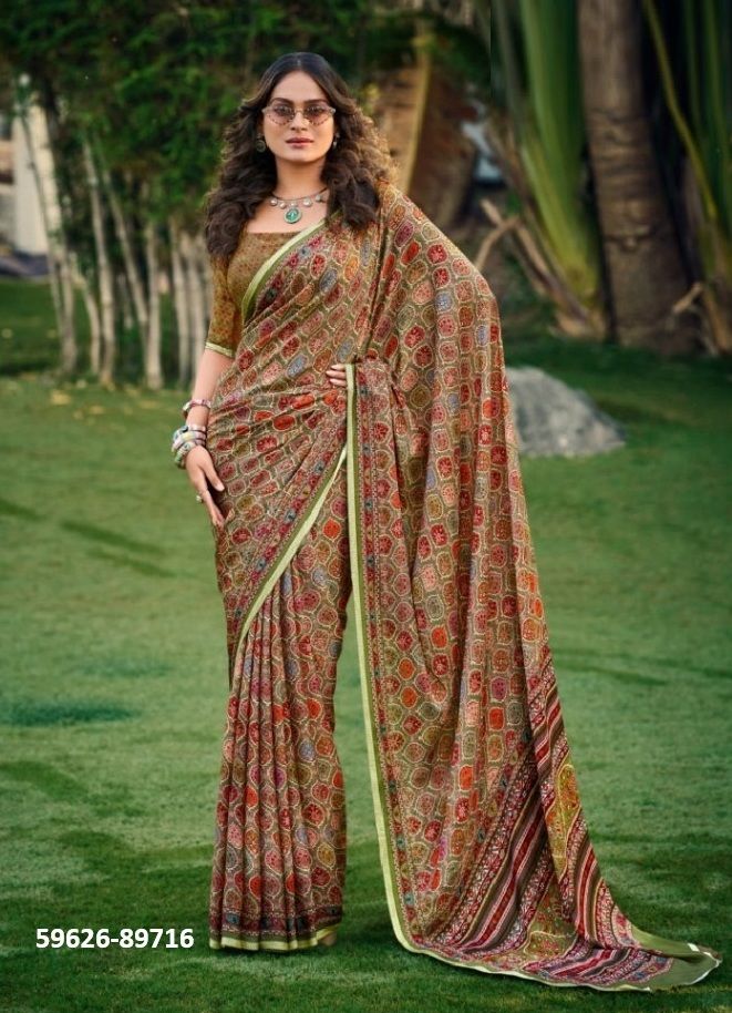 ANTIQUE GOLD 3 - Catalog # 59626 (Set of 12 Sarees) by Brand VIPUL FASHIONS