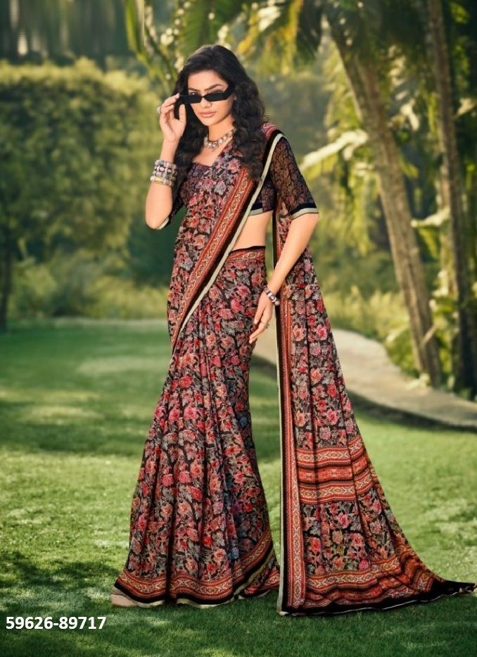 ANTIQUE GOLD 3 - Catalog # 59626 (Set of 12 Sarees) by Brand VIPUL FASHIONS