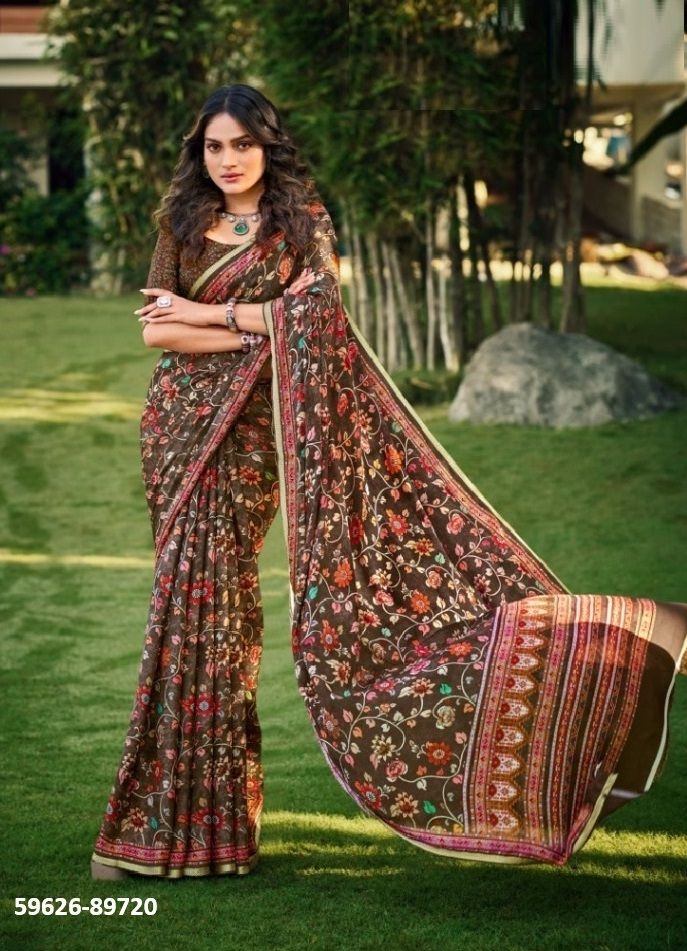 ANTIQUE GOLD 3 - Catalog # 59626 (Set of 12 Sarees) by Brand VIPUL FASHIONS