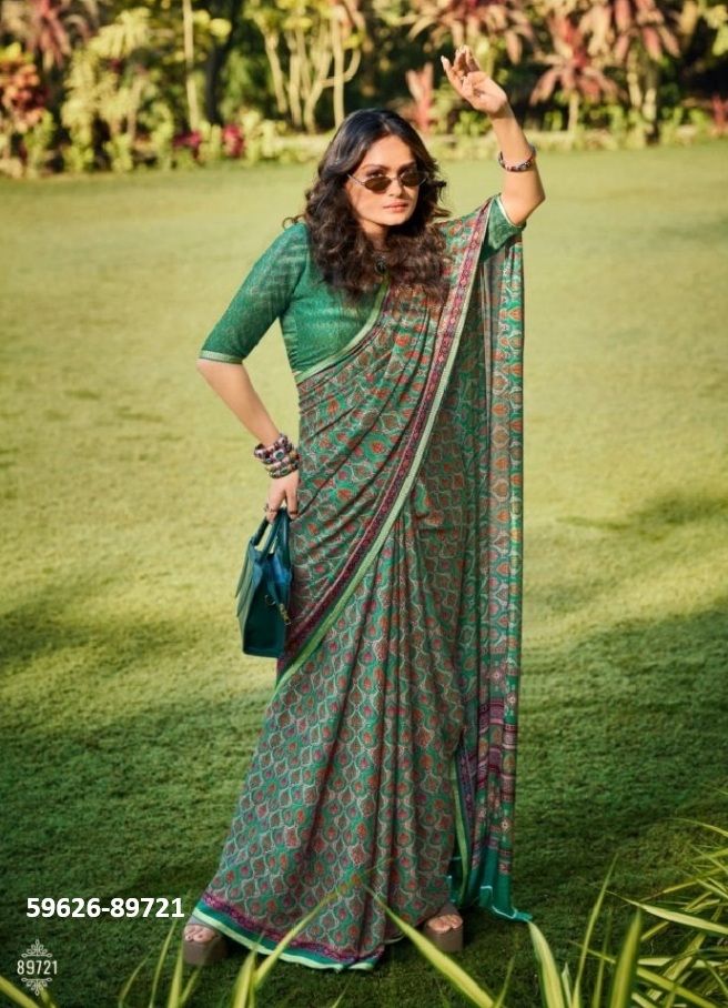 ANTIQUE GOLD 3 - Catalog # 59626 (Set of 12 Sarees) by Brand VIPUL FASHIONS