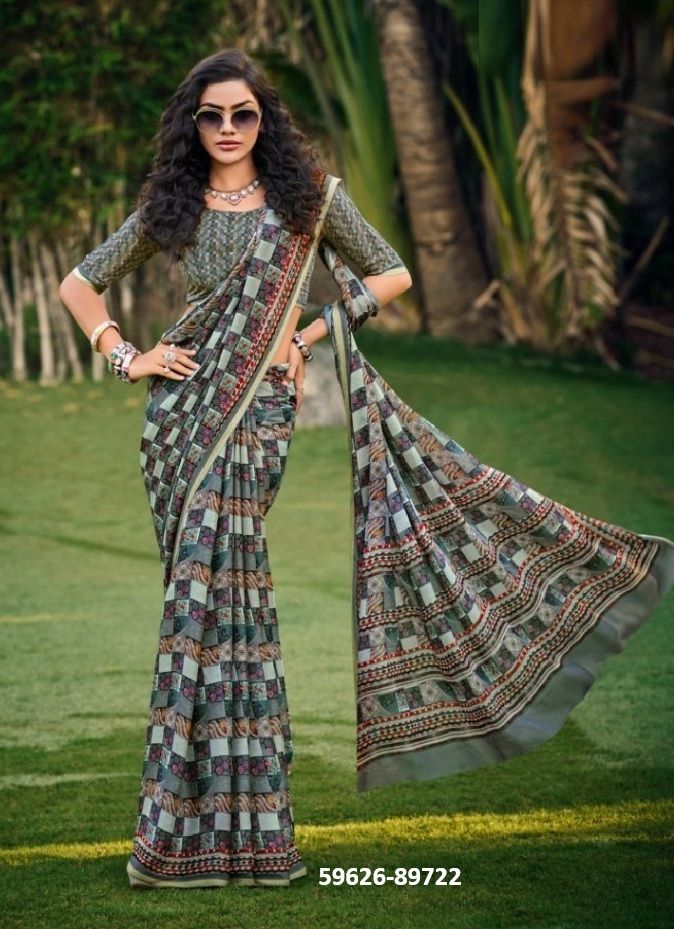 ANTIQUE GOLD 3 - Catalog # 59626 (Set of 12 Sarees) by Brand VIPUL FASHIONS