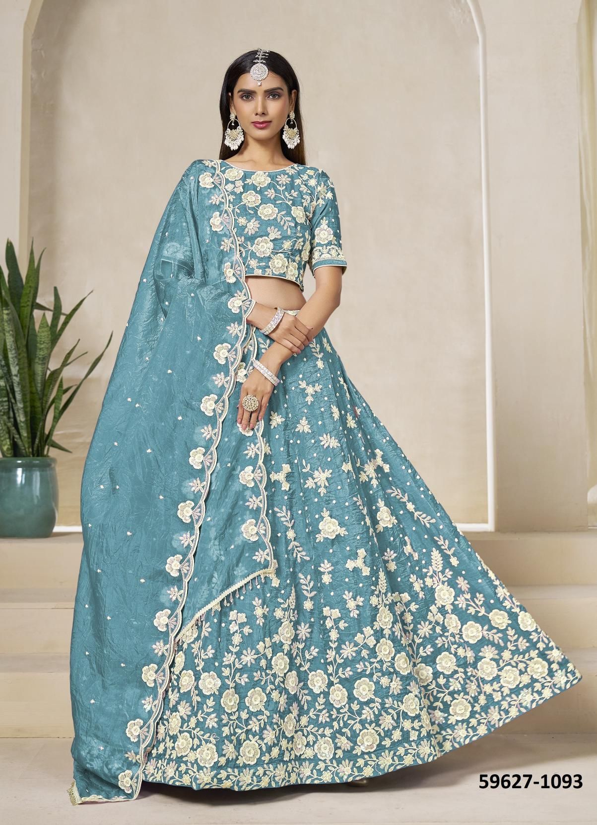 MEHVISH 19 - Catalog # 59627 (Set of 4 Semi-Stitched Lehengas) by Brand DESI MUSE MEHVISH 19 - Catalog # 59627 (Set of 4 Semi-Stitched Lehengas) by Brand DESI MUSE