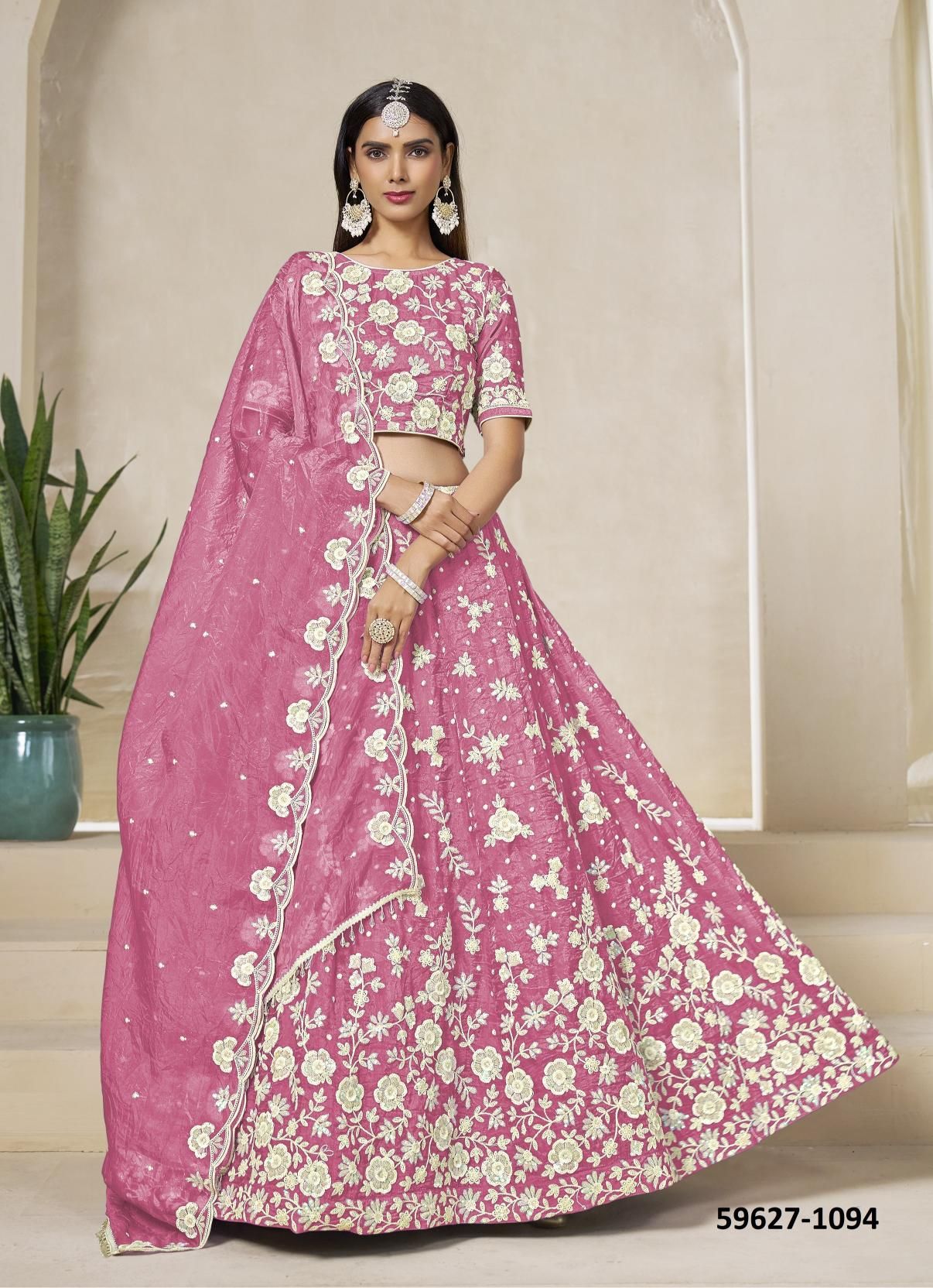 MEHVISH 19 - Catalog # 59627 (Set of 4 Semi-Stitched Lehengas) by Brand DESI MUSE MEHVISH 19 - Catalog # 59627 (Set of 4 Semi-Stitched Lehengas) by Brand DESI MUSE