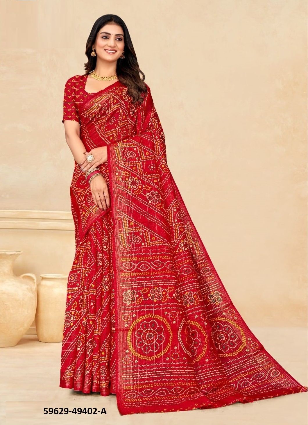 RAINBOW SILK 3 - Catalog # 59629 (Set of 12 Sarees) by Brand RUCHI SAREES