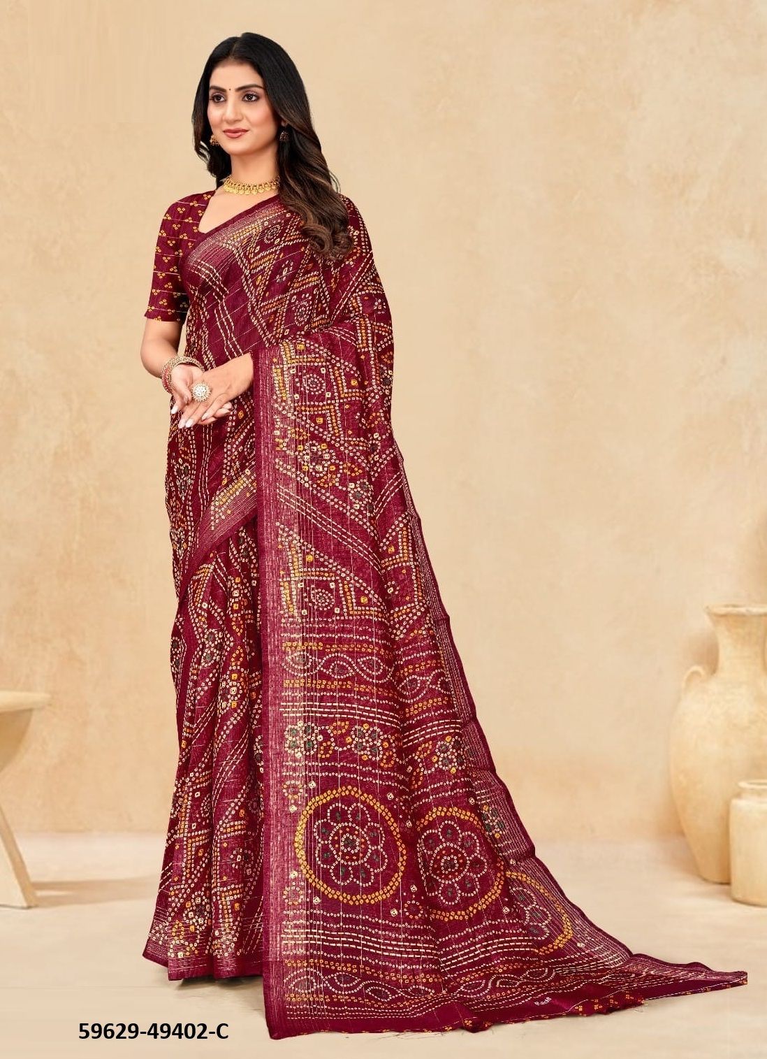 RAINBOW SILK 3 - Catalog # 59629 (Set of 12 Sarees) by Brand RUCHI SAREES