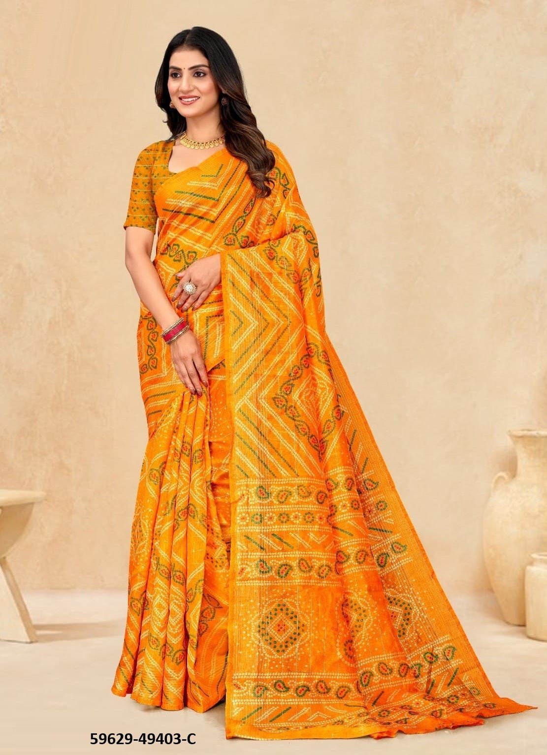 RAINBOW SILK 3 - Catalog # 59629 (Set of 12 Sarees) by Brand RUCHI SAREES