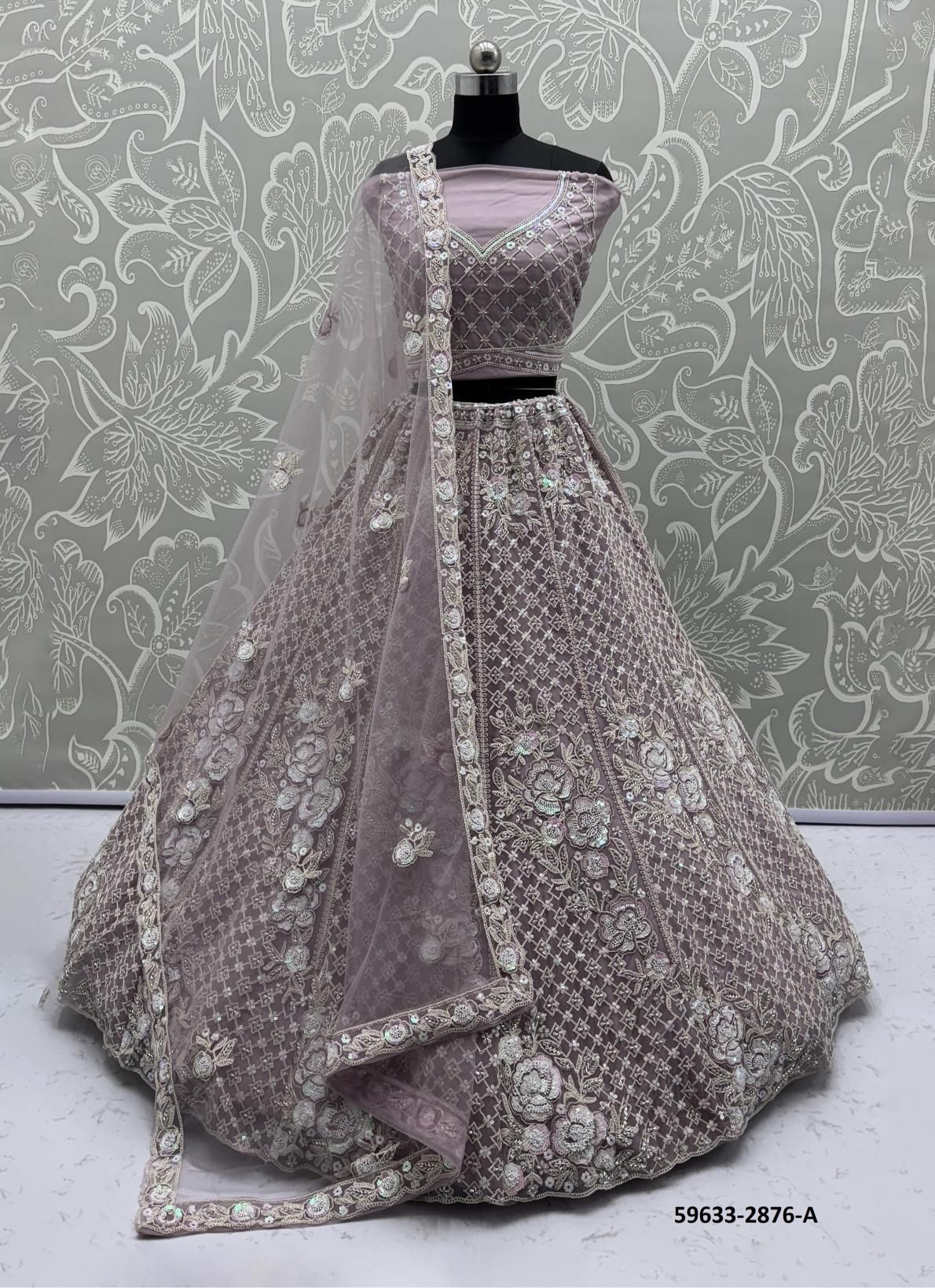 SERIES 2874-2877 - Catalog # 59633 (Set of 10 Semi-Stitched Lehengas) by Brand MEHERIYA
