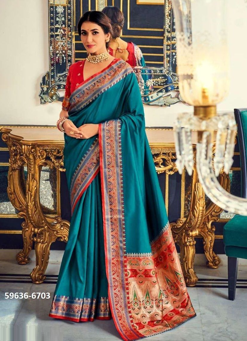 AARSHATI SILK - Catalog # 59636 (Set of 6 Sarees) by Brand DESI MUSE