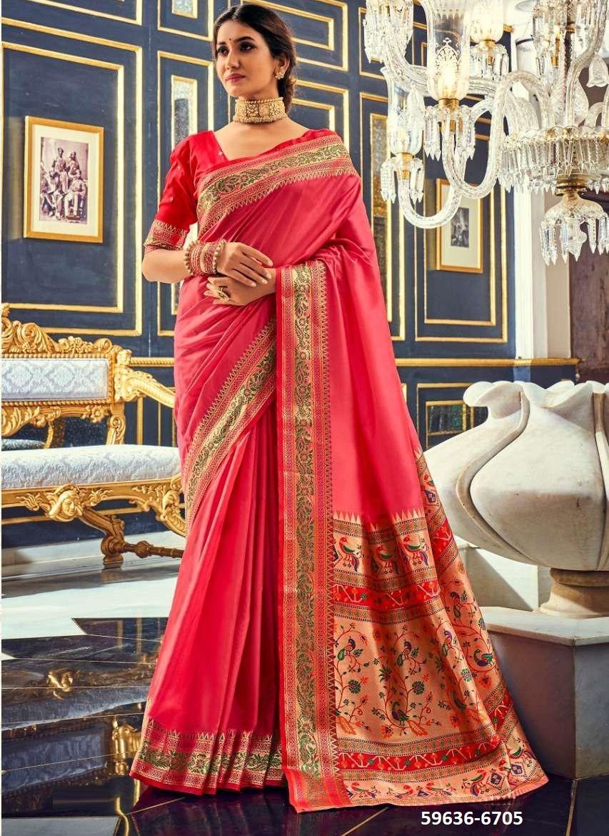 AARSHATI SILK - Catalog # 59636 (Set of 6 Sarees) by Brand DESI MUSE