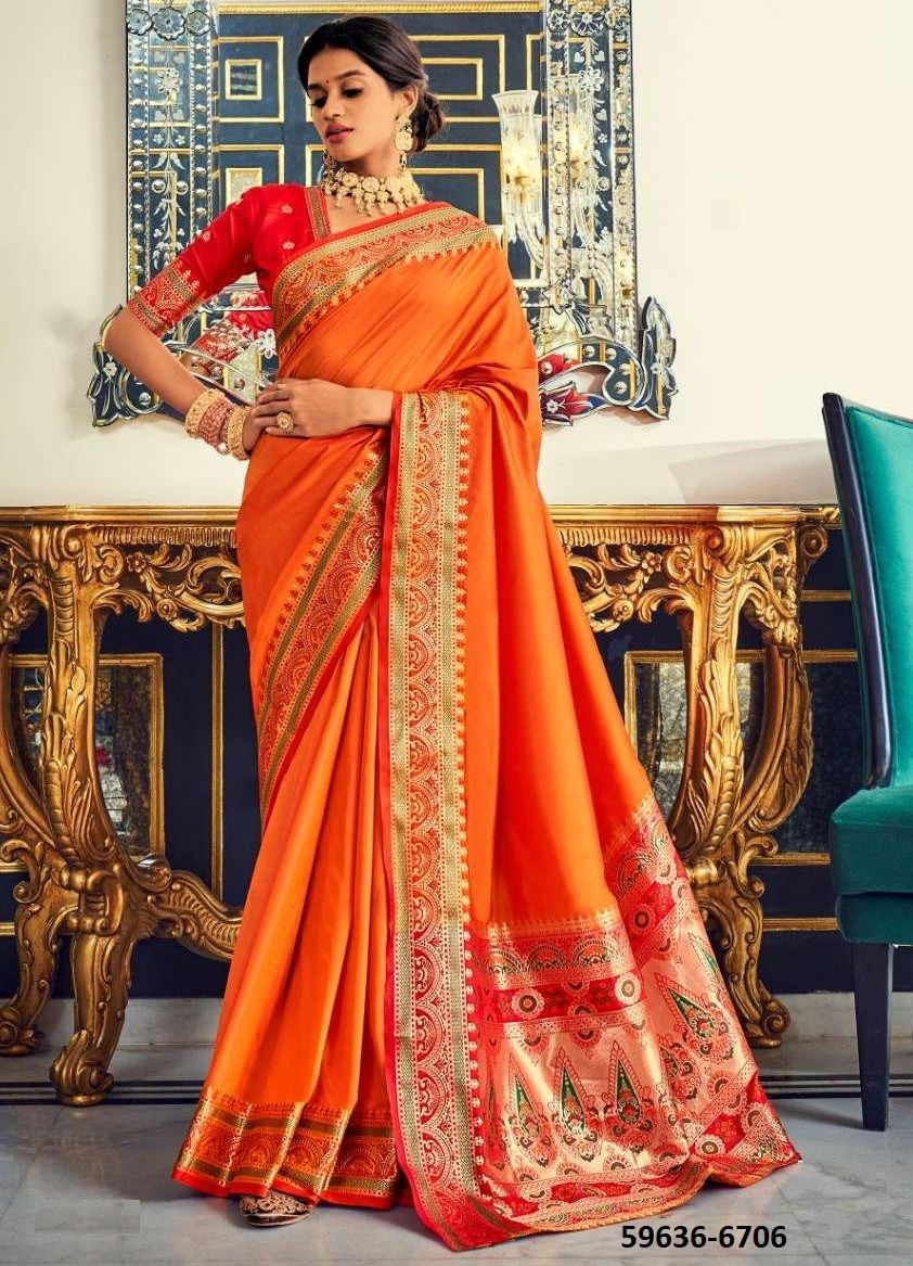 AARSHATI SILK - Catalog # 59636 (Set of 6 Sarees) by Brand DESI MUSE