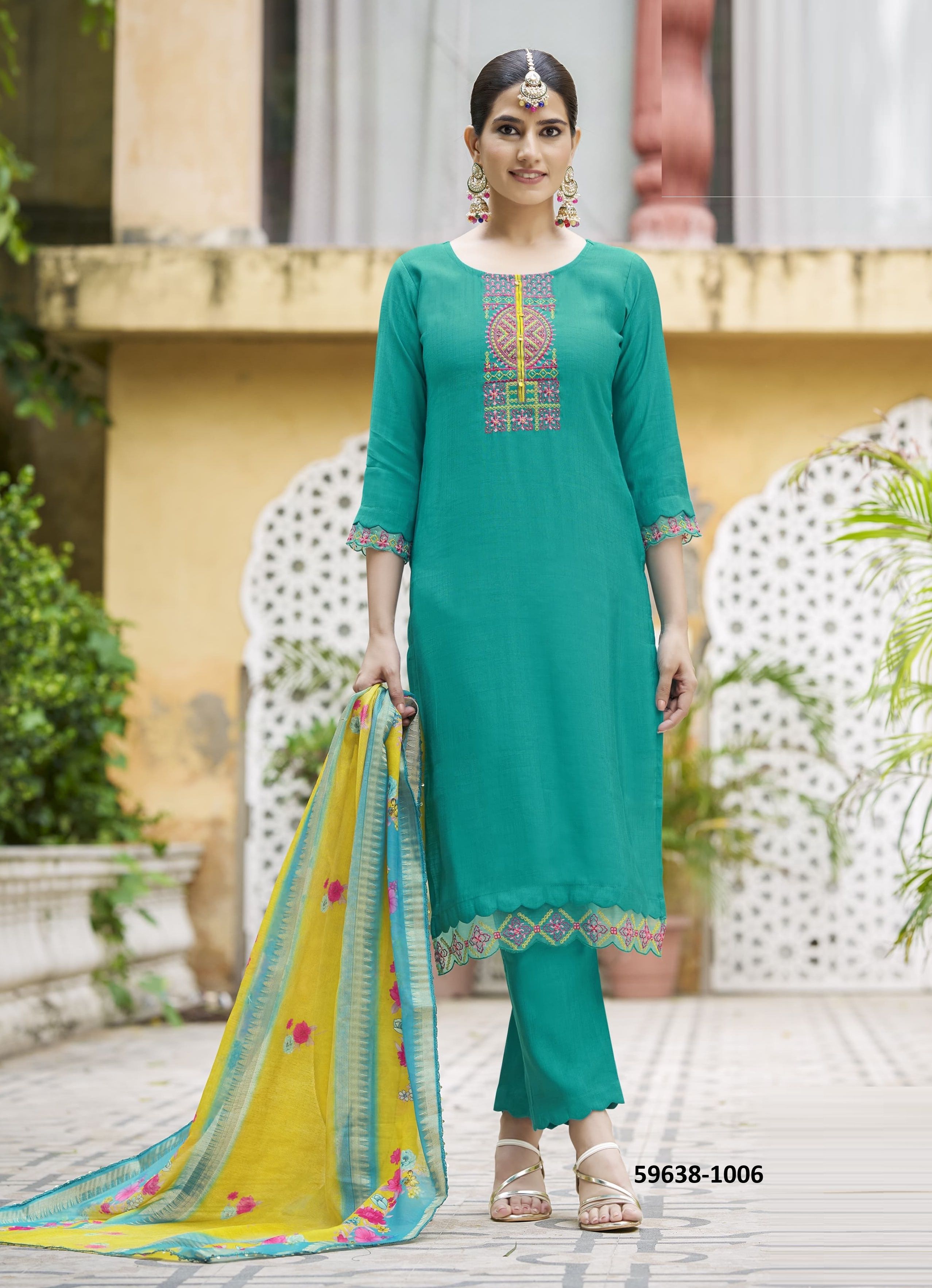 SWARAA - Catalog # 59638 (Set of 6 Readymade Salwar Suits) by Brand KARISSA SWARAA - Catalog # 59638 (Set of 6 Readymade Salwar Suits) by Brand KARISSA
