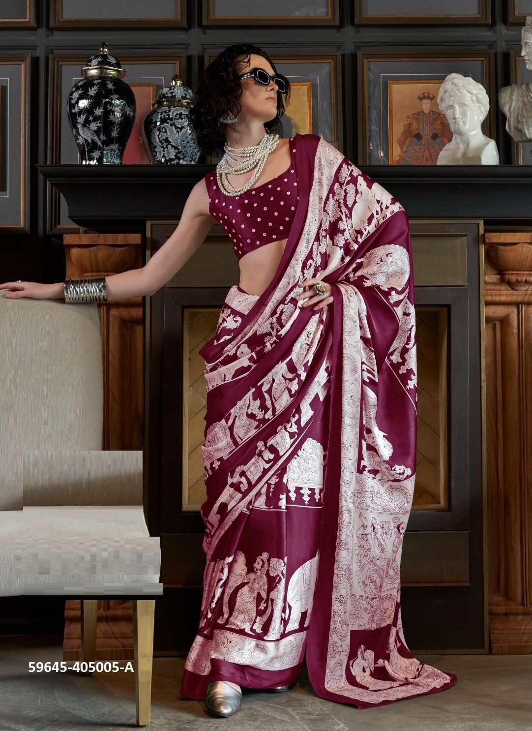 KONZAI SILK - Catalog # 59645 (Set of 3 Sarees) by Brand RAJTEX FABRICS