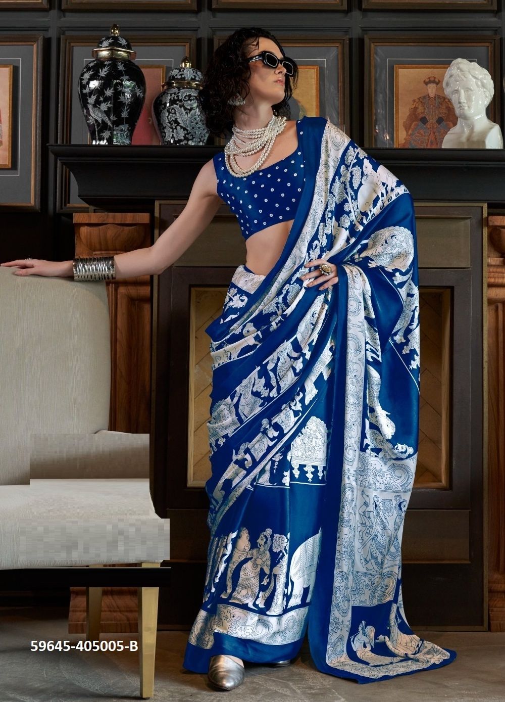 KONZAI SILK - Catalog # 59645 (Set of 3 Sarees) by Brand RAJTEX FABRICS