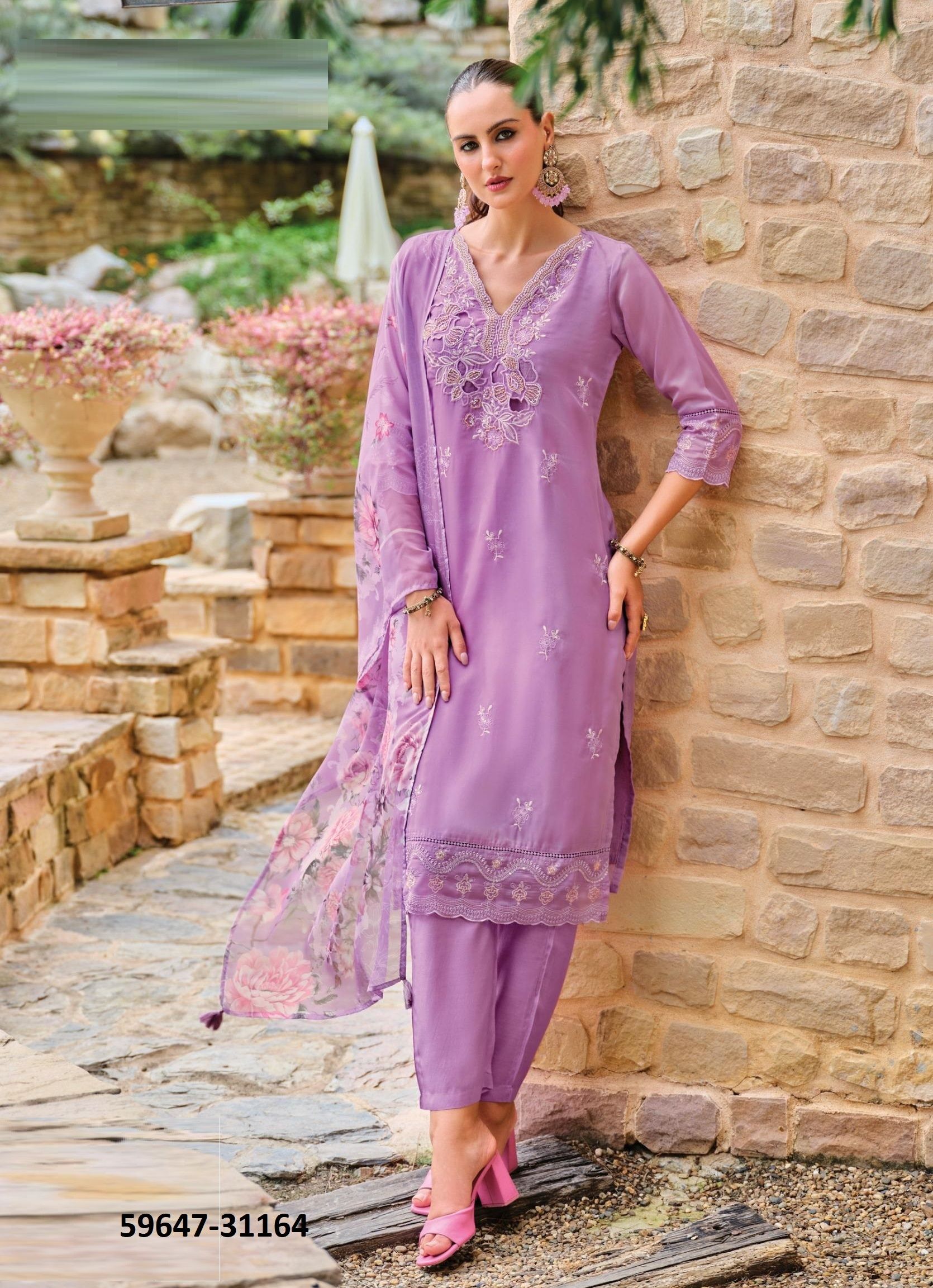 VARNIKA 2 - Catalog # 59647 (Set of 4 Readymade Salwar Suits) by Brand LADY LEELA