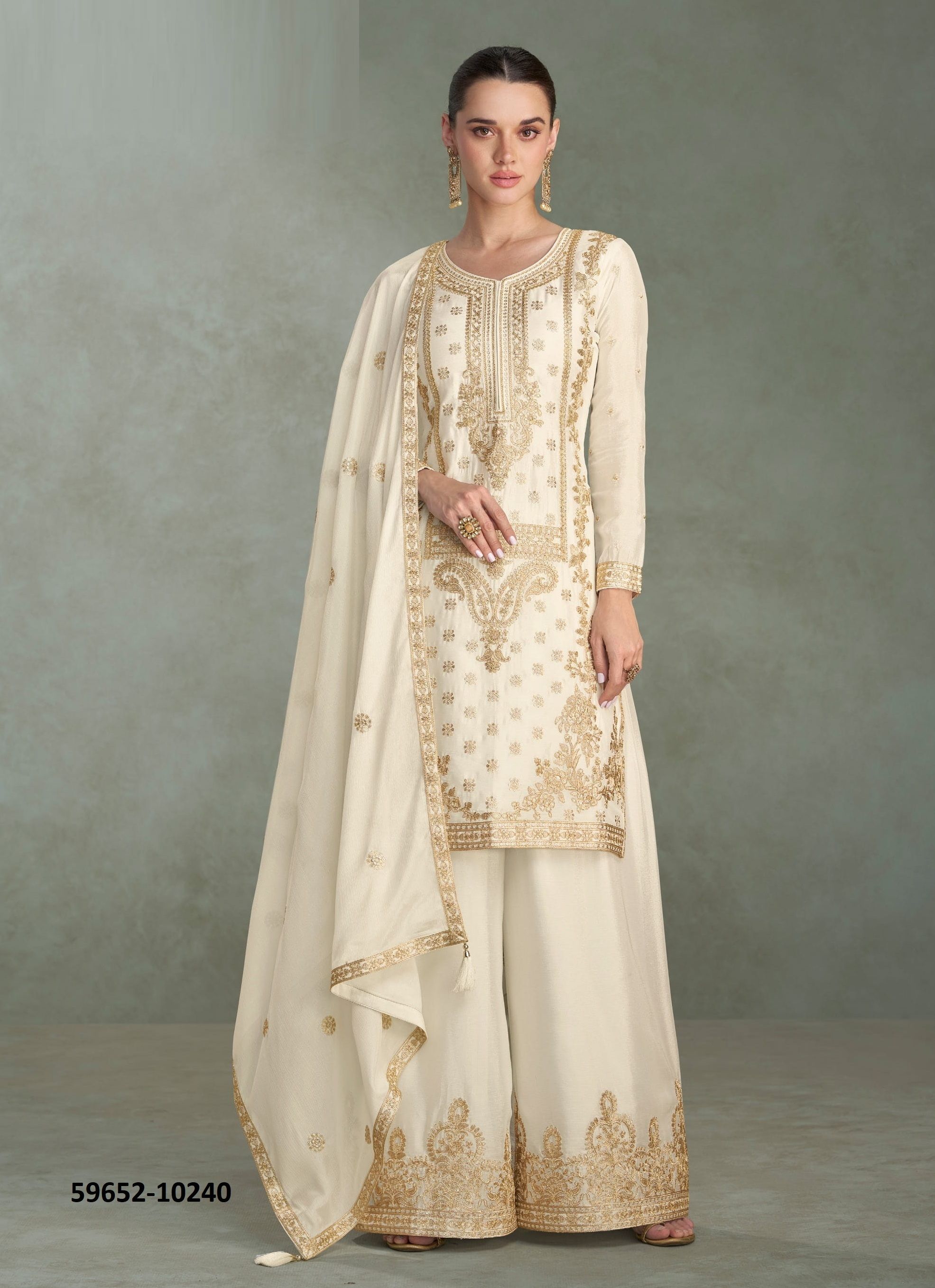 MIRA - Catalog # 59652 (Set of 3 Readymade Salwar Suits) by Brand AASHIRWAD