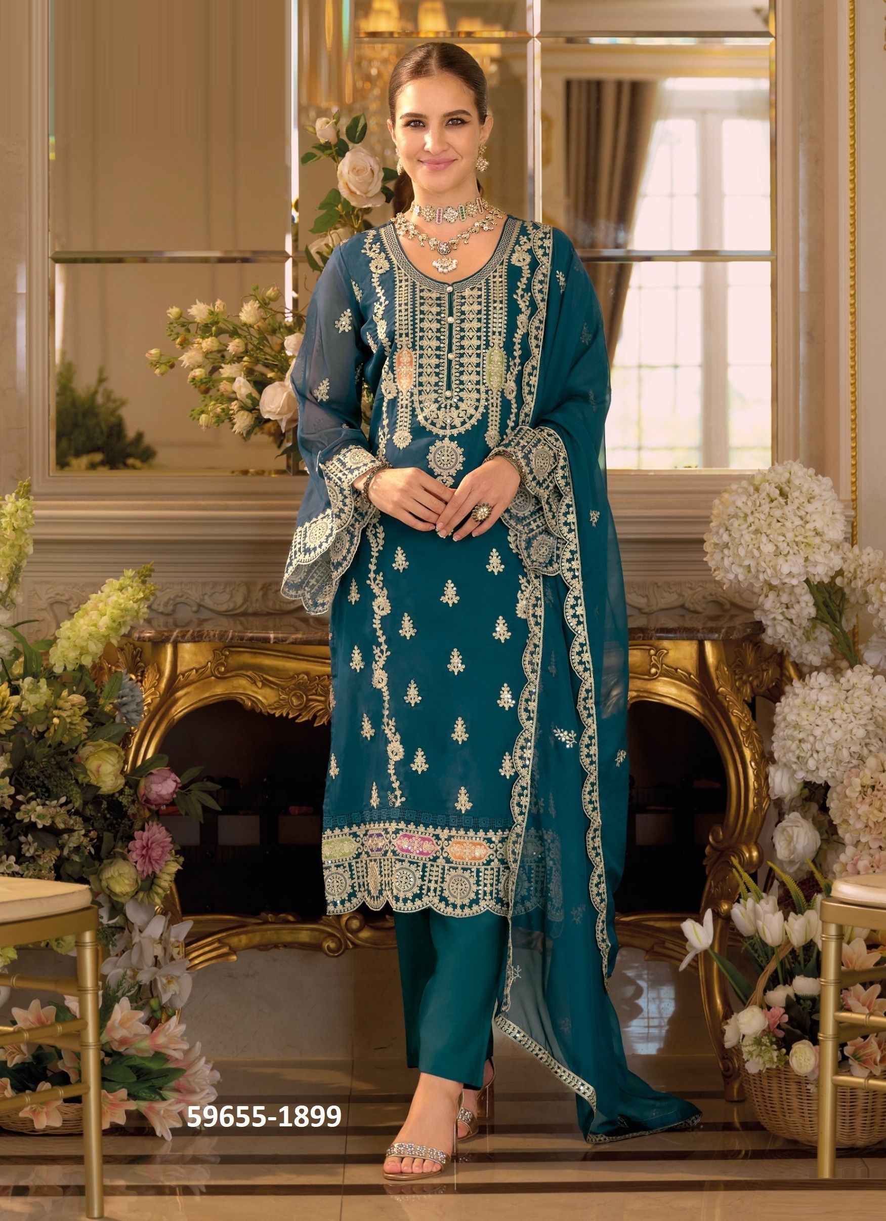 PRANITI - Catalog # 59655 (Set of 3 Readymade Salwar Suits) by Brand ZAVERI WOMAN PRANITI - Catalog # 59655 (Set of 3 Readymade Salwar Suits) by Brand ZAVERI WOMAN