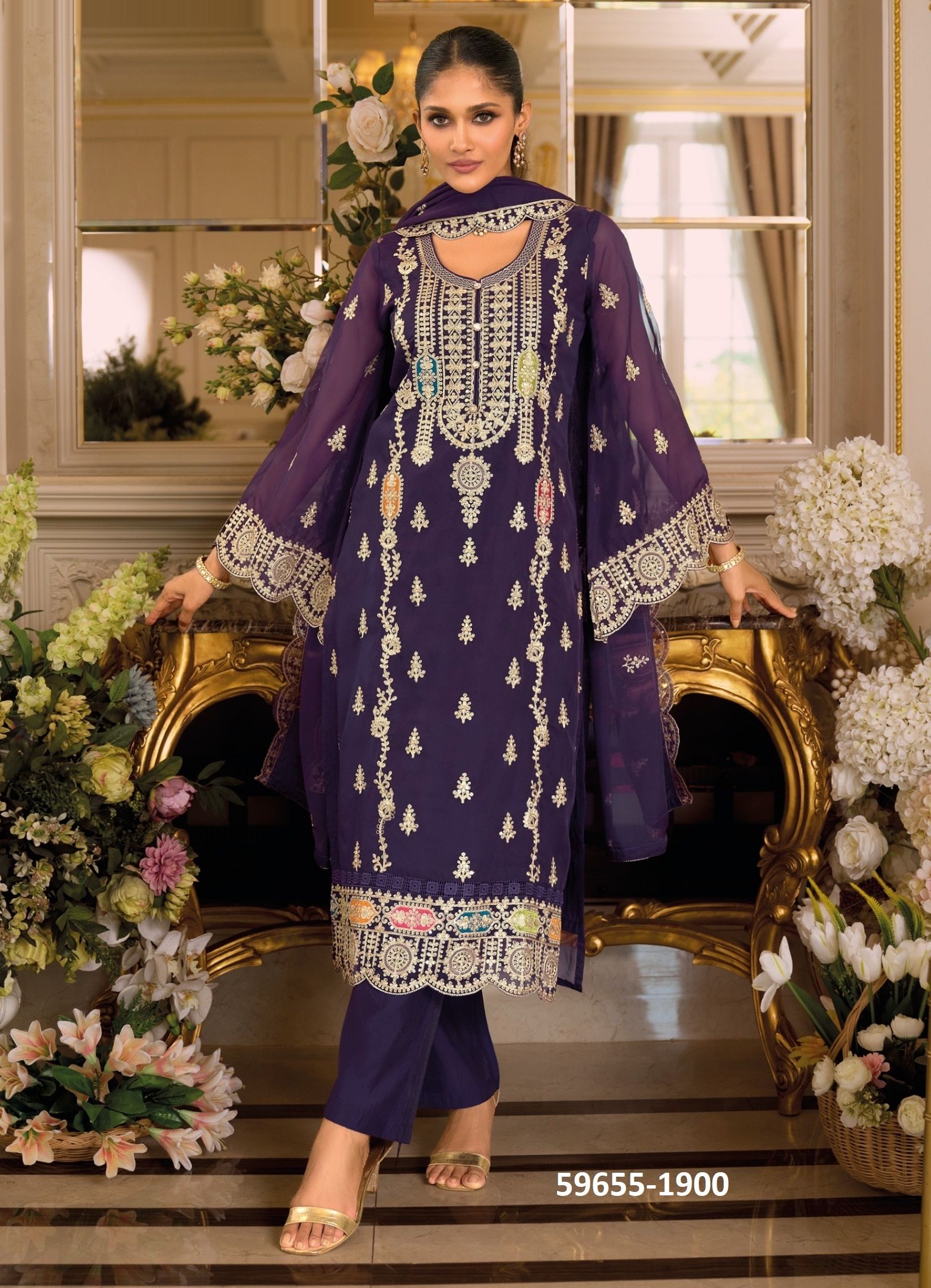 PRANITI - Catalog # 59655 (Set of 3 Readymade Salwar Suits) by Brand ZAVERI WOMAN PRANITI - Catalog # 59655 (Set of 3 Readymade Salwar Suits) by Brand ZAVERI WOMAN