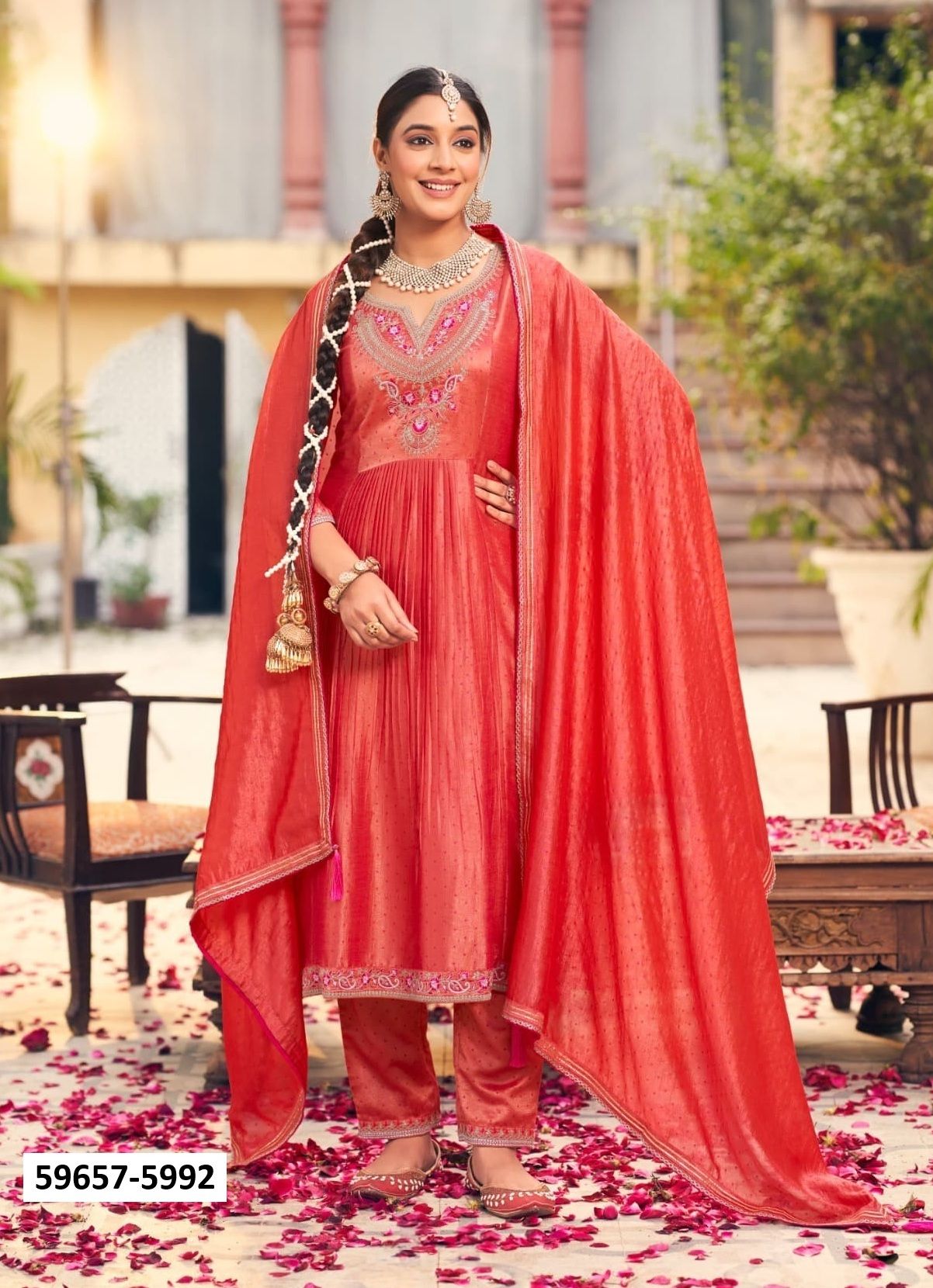 SWARAA - Catalog # 59657 (Set of 4 Readymade Salwar Suits) by Brand RANGOON