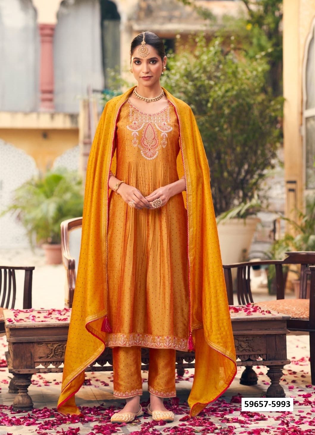 SWARAA - Catalog # 59657 (Set of 4 Readymade Salwar Suits) by Brand RANGOON
