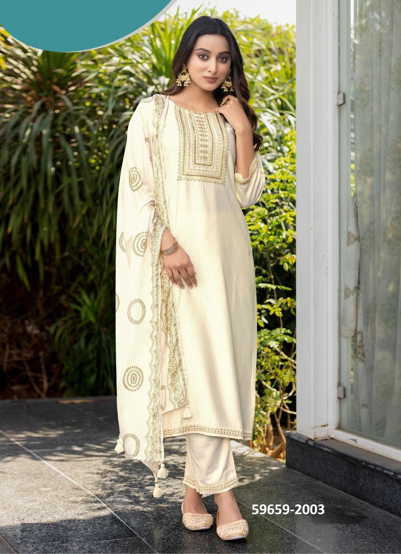 FITOOR - Catalog # 59659 (Set of 6 Readymade Salwar Suits) by Brand KADLEE FASHION