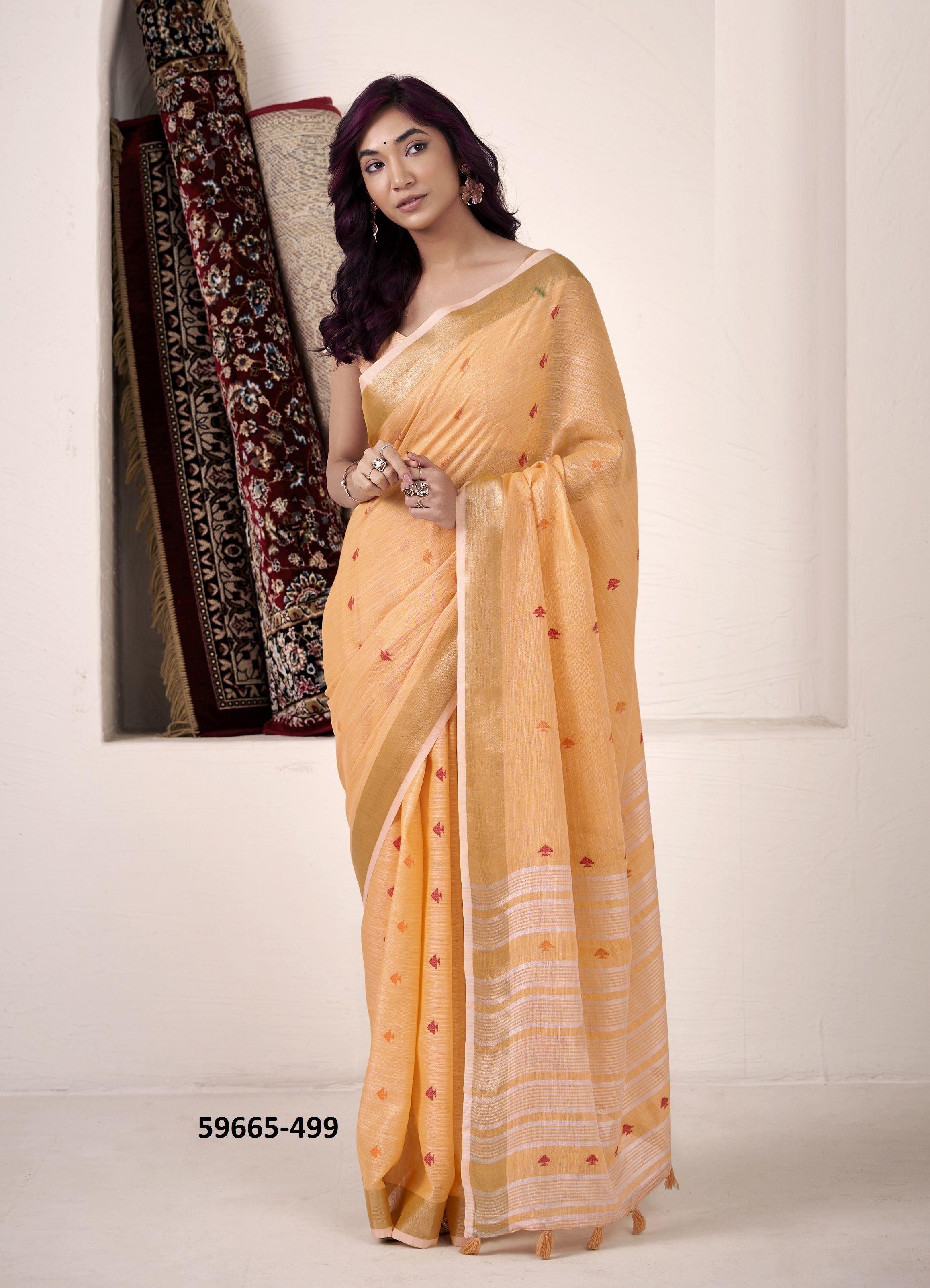 PIENNA SILK - Catalog # 59665 (Set of 6 Sarees) by Brand MEHERIYA