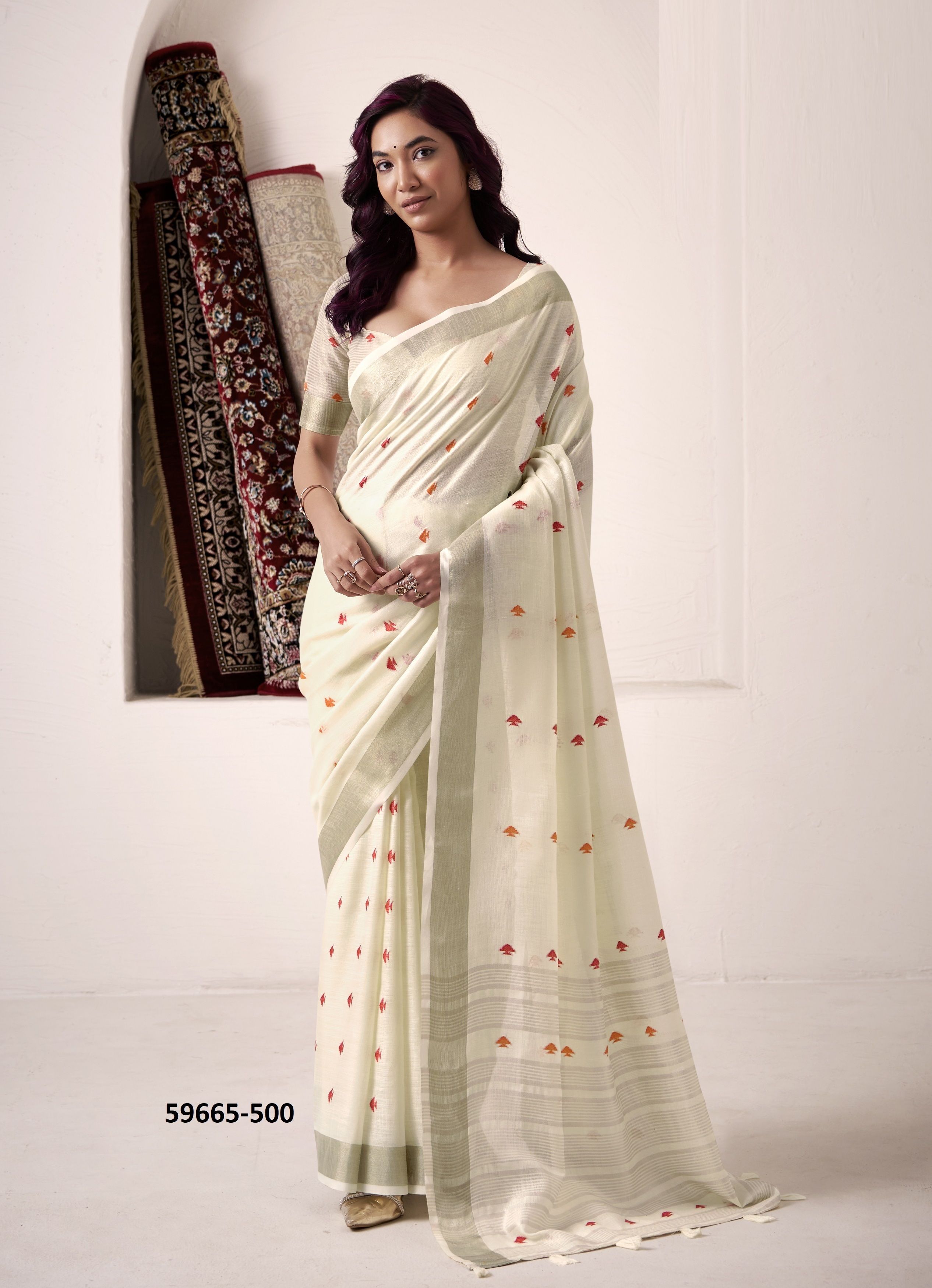 PIENNA SILK - Catalog # 59665 (Set of 6 Sarees) by Brand MEHERIYA